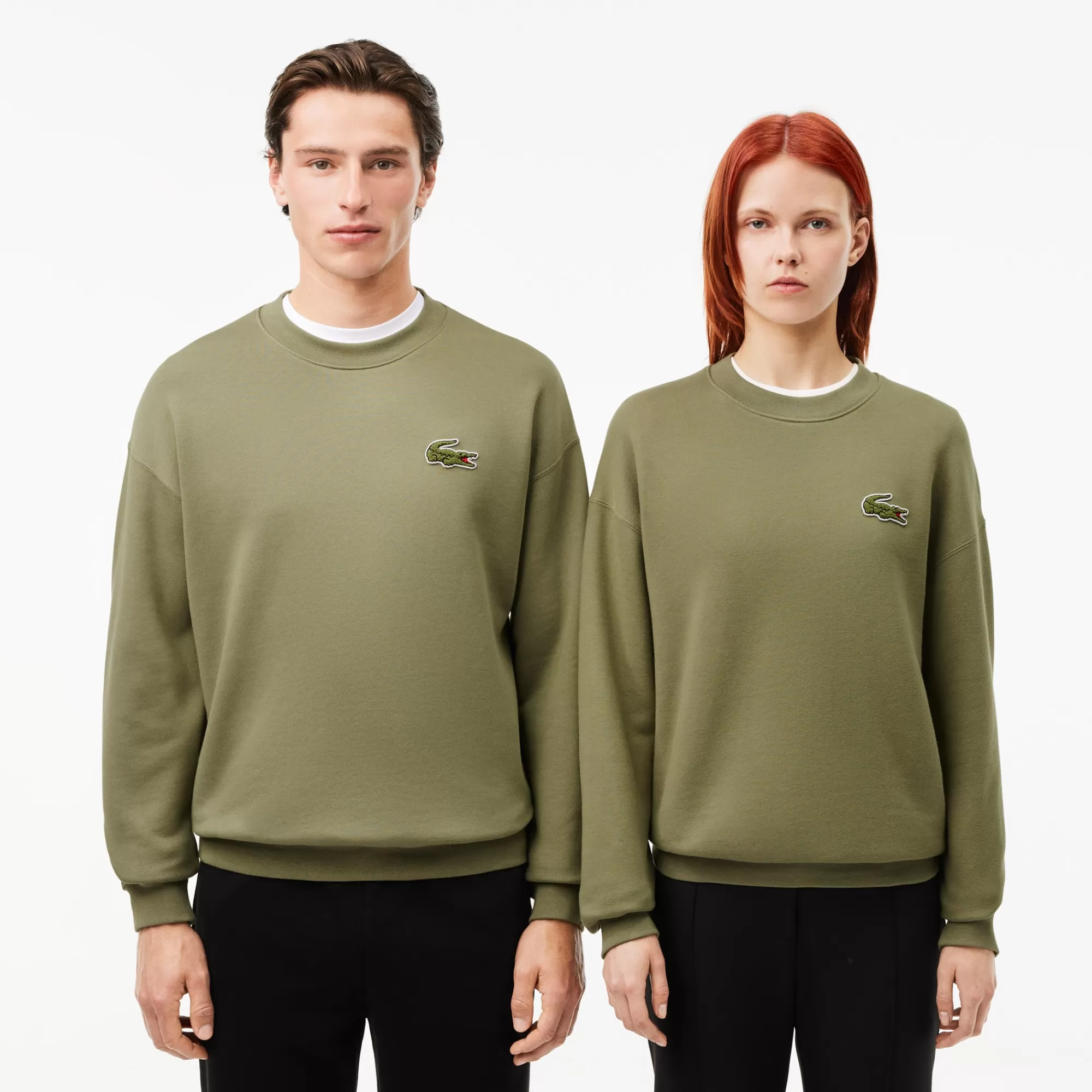 MULHER LACOSTE Sweatshirts | Sweatshirt^SSweatshirt em Felpa com Emblema em Contraste Loose Fit