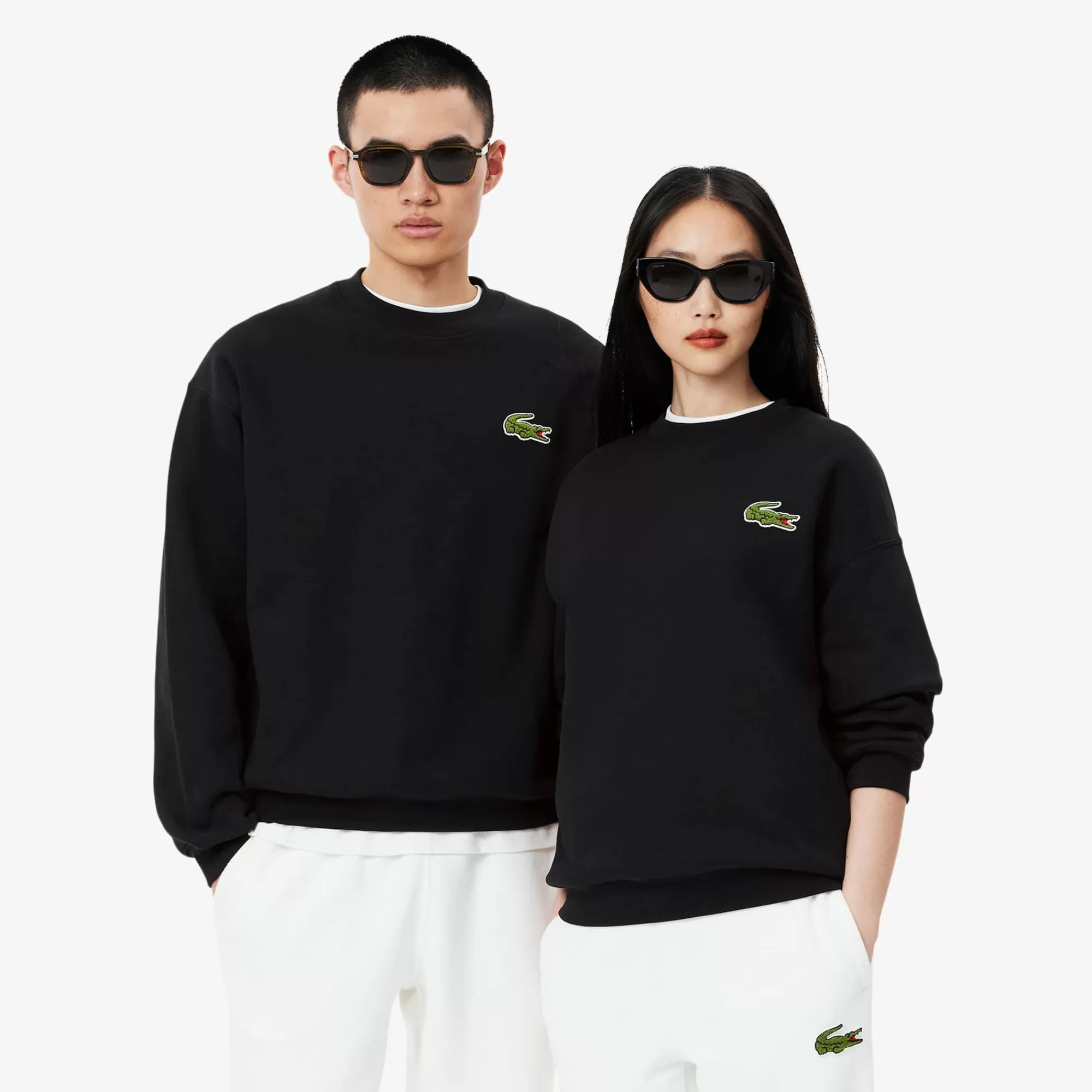 MULHER LACOSTE Sweatshirts | Sweatshirt^SSweatshirt em Felpa com Emblema em Contraste Loose Fit