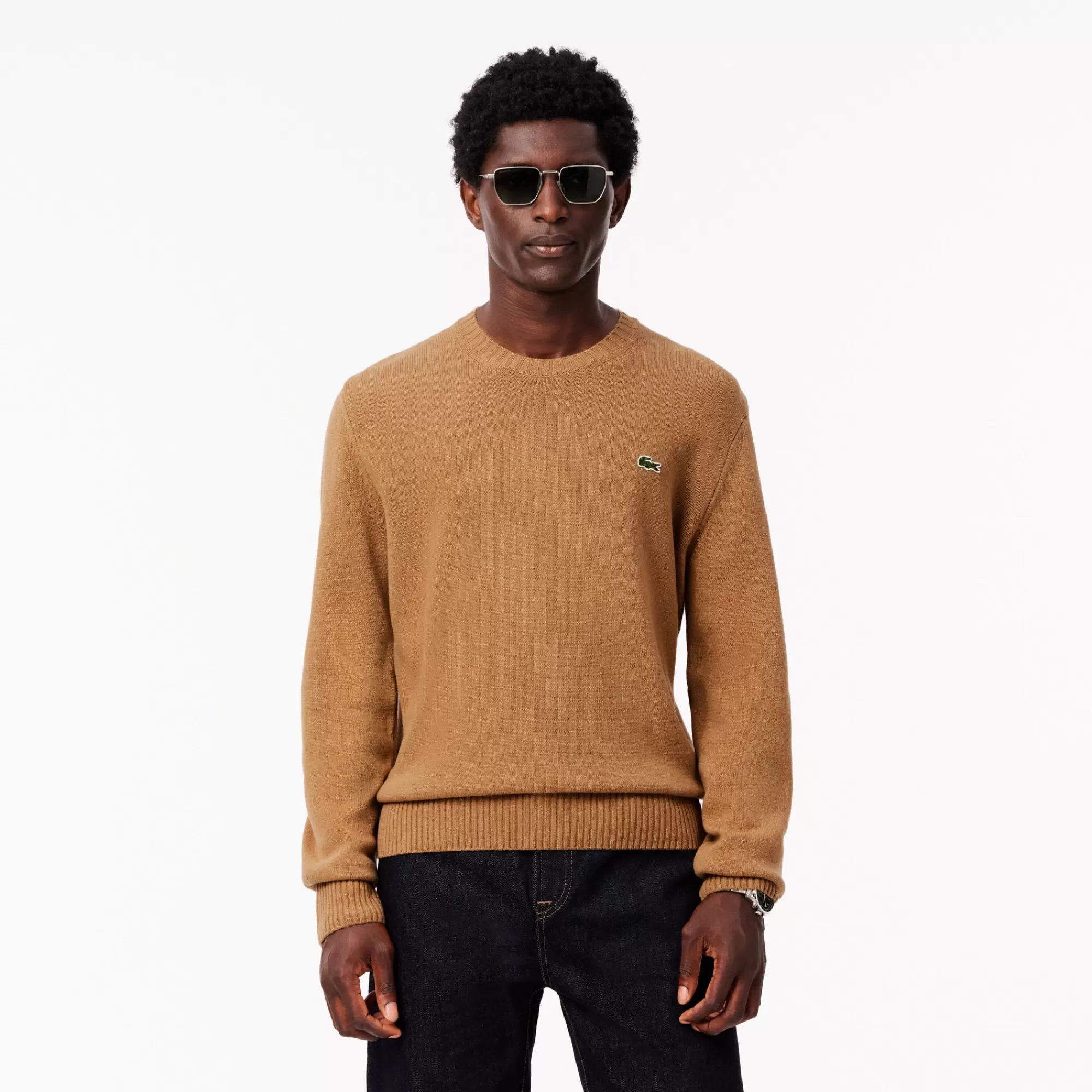 LACOSTE Malhas^Sweater com Decote Redondo de Lã Cardada