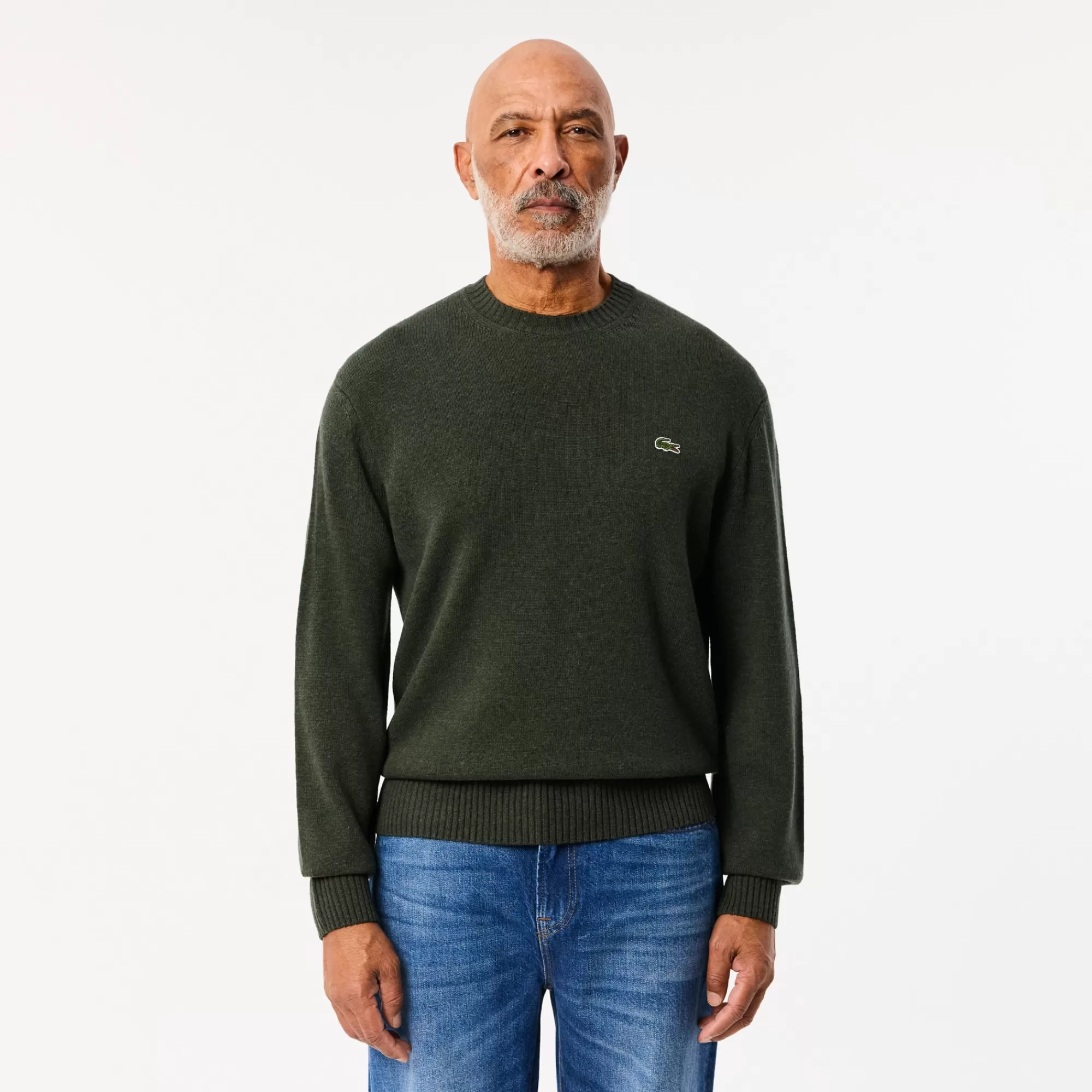 LACOSTE Malhas^Sweater com Decote Redondo de Lã Cardada