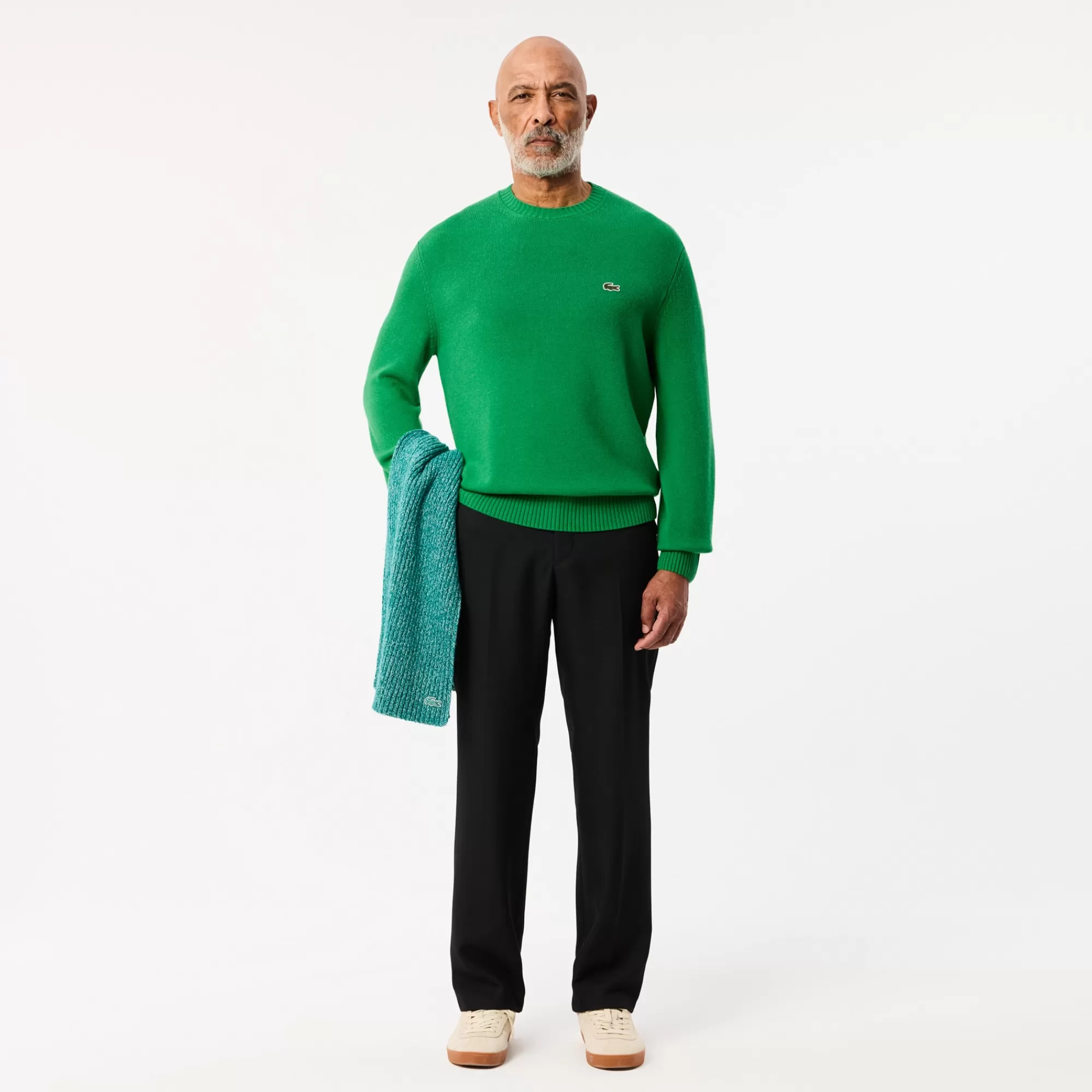 LACOSTE Malhas^Sweater com Decote Redondo de Lã Cardada