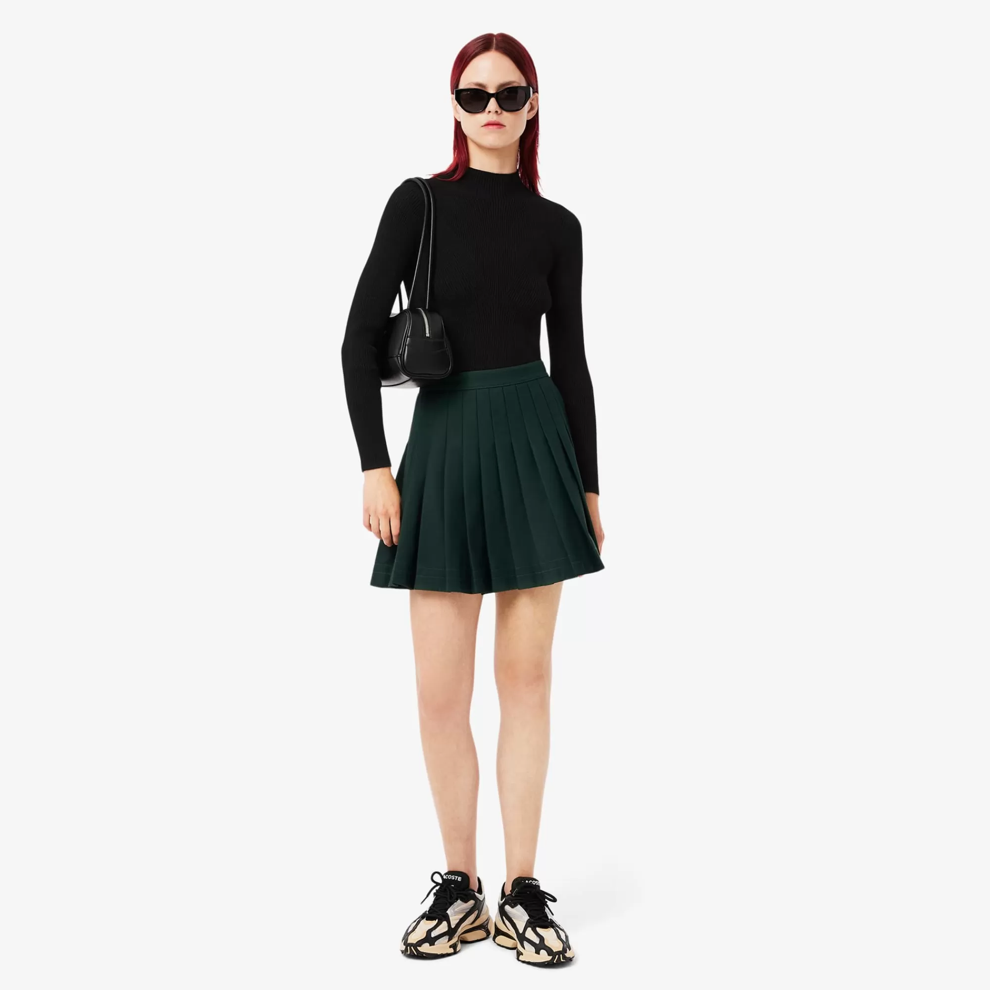 MULHER LACOSTE Malhas^Sweater com Gola Alta de Malha Canelada 3D