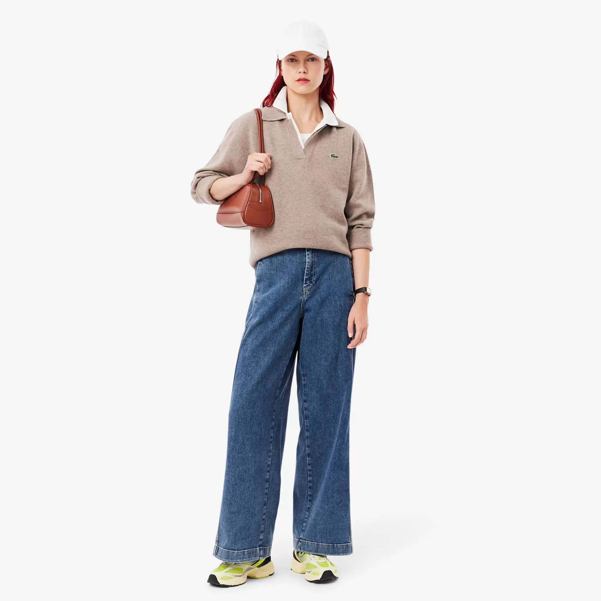 MULHER LACOSTE Malhas^Sweater com Gola de Polo em Malha de Caxemira 3D