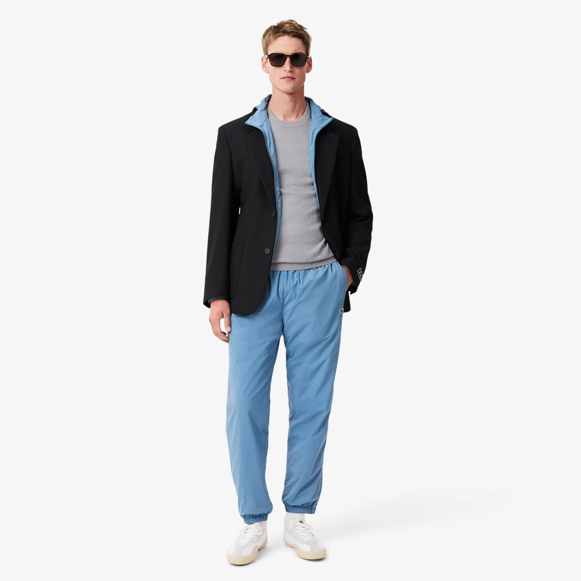 LACOSTE Malhas^Sweater de Algodão Monocromática com Decote Redondo