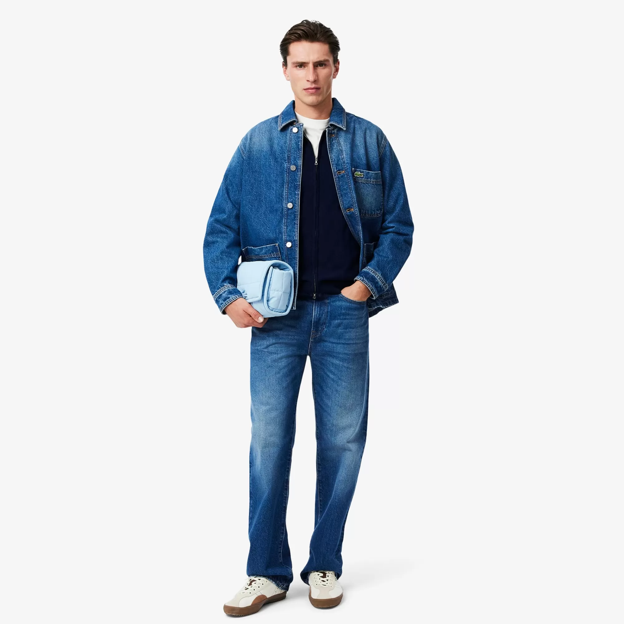 LACOSTE Malhas^Sweater de Gola Alta em Algodão e com Fecho
