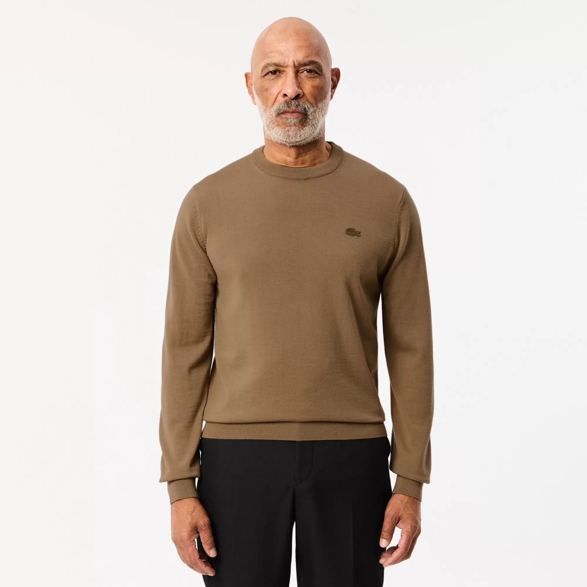 LACOSTE Malhas^Sweater de Lã Merino com Decote Redondo