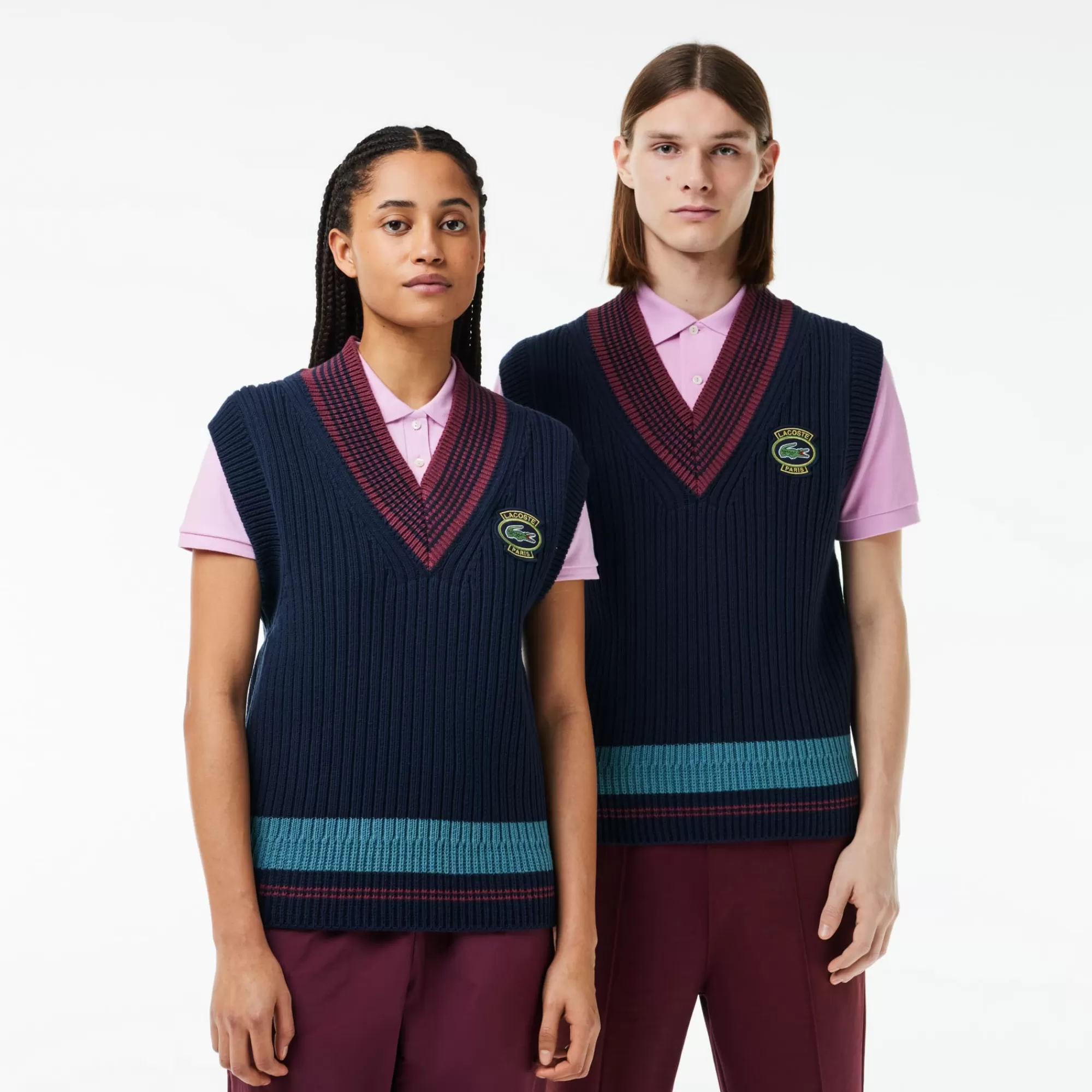 MULHER LACOSTE Malhas | Malhas^Sweater de Ténis de Algodão Grosso com Emblema em Contraste