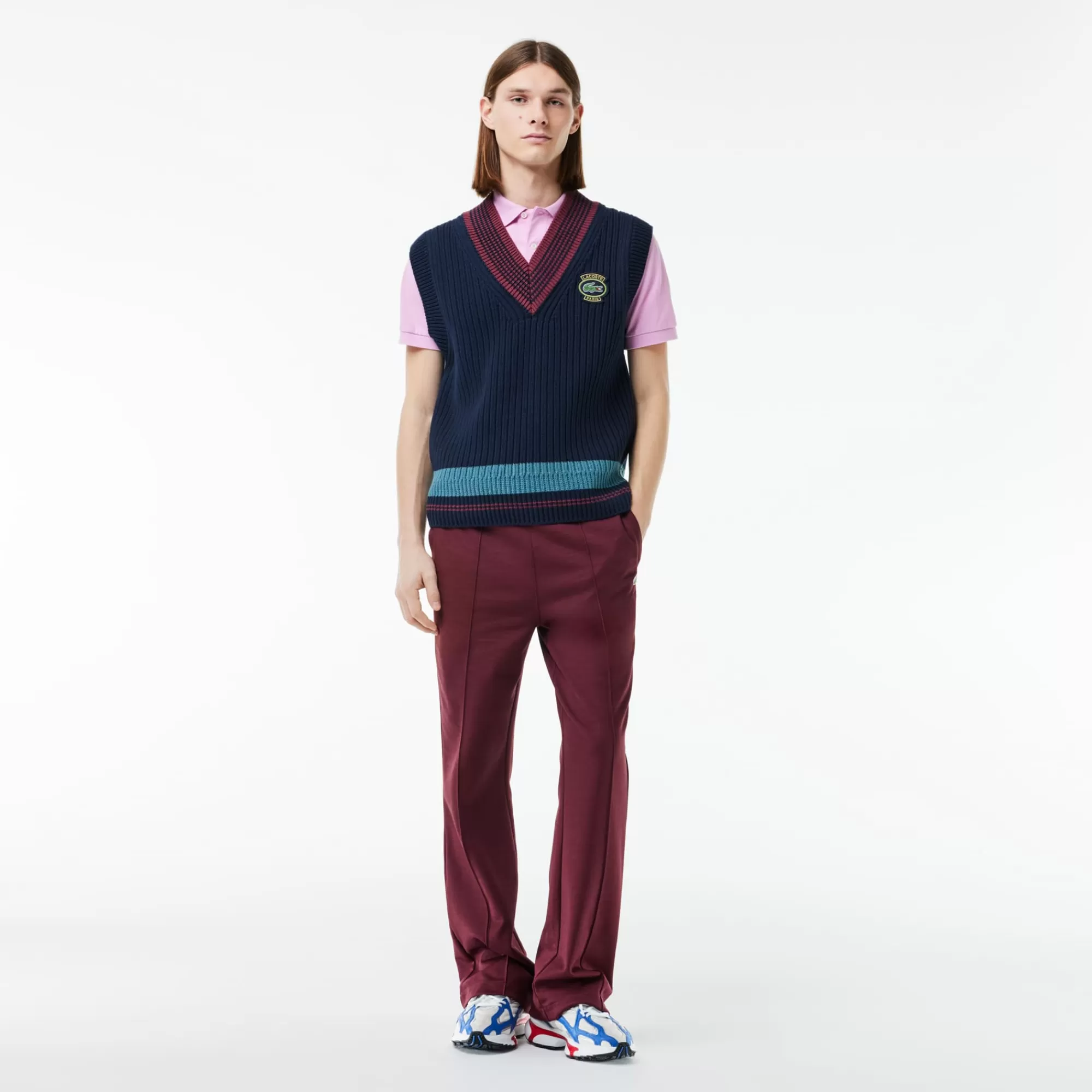 MULHER LACOSTE Malhas | Malhas^Sweater de Ténis de Algodão Grosso com Emblema em Contraste