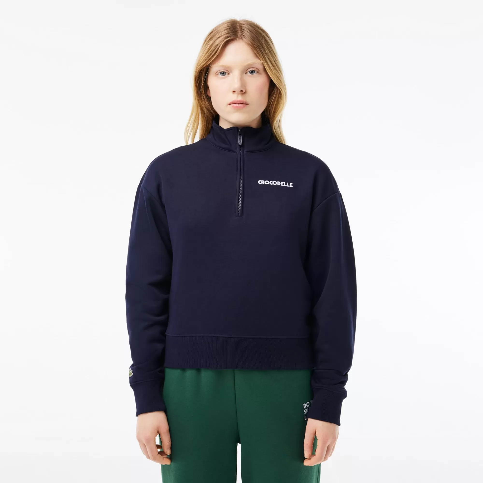 MULHER LACOSTE Sweatshirts^Sweatshirt com Estampado e Fecho Relaxed Fit