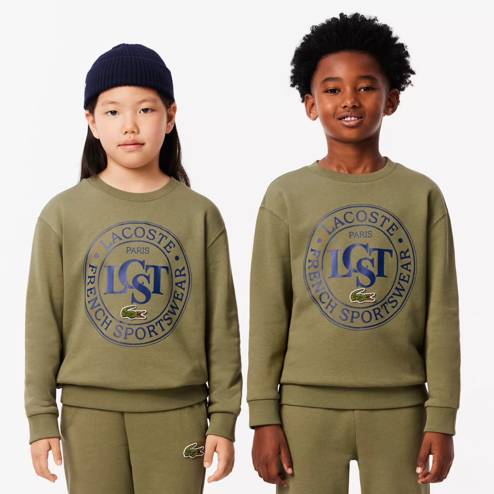 Crianças LACOSTE Moda Menina | Moda Menino^Sweatshirt com Gola Redonda Estampada