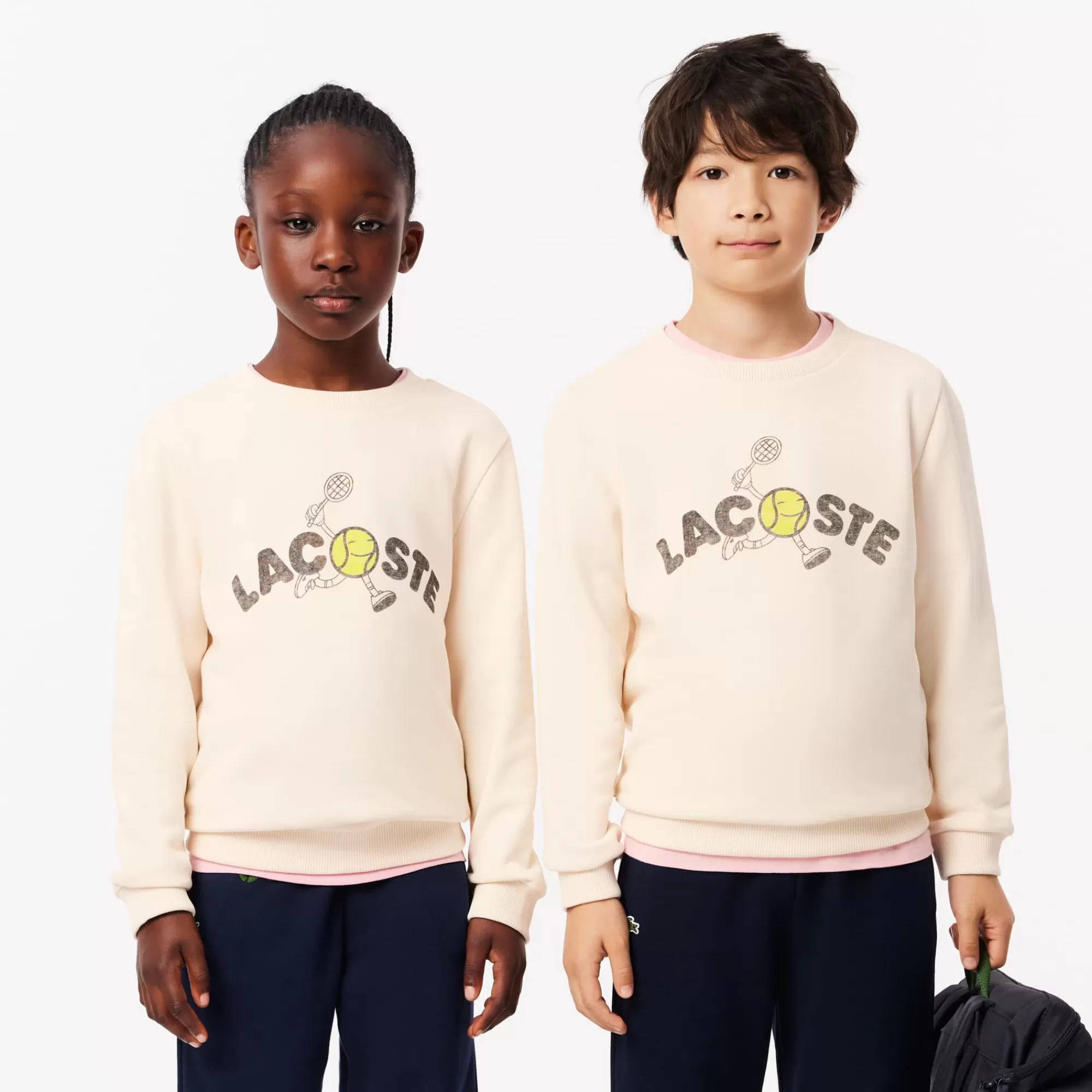 Crianças LACOSTE Moda Menina | Moda Menino^Sweatshirt com Gola Redonda Estampada