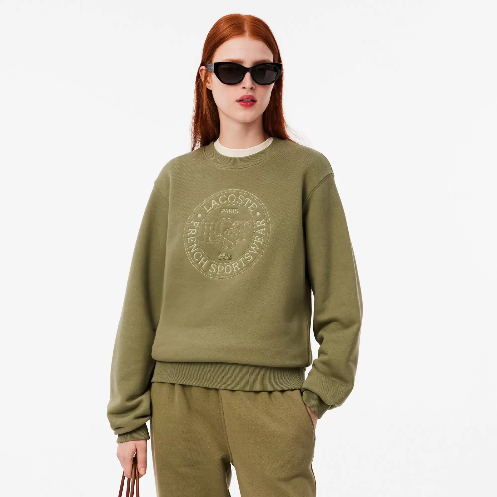 MULHER LACOSTE Sweatshirts^Sweatshirt de Felpa Bordada