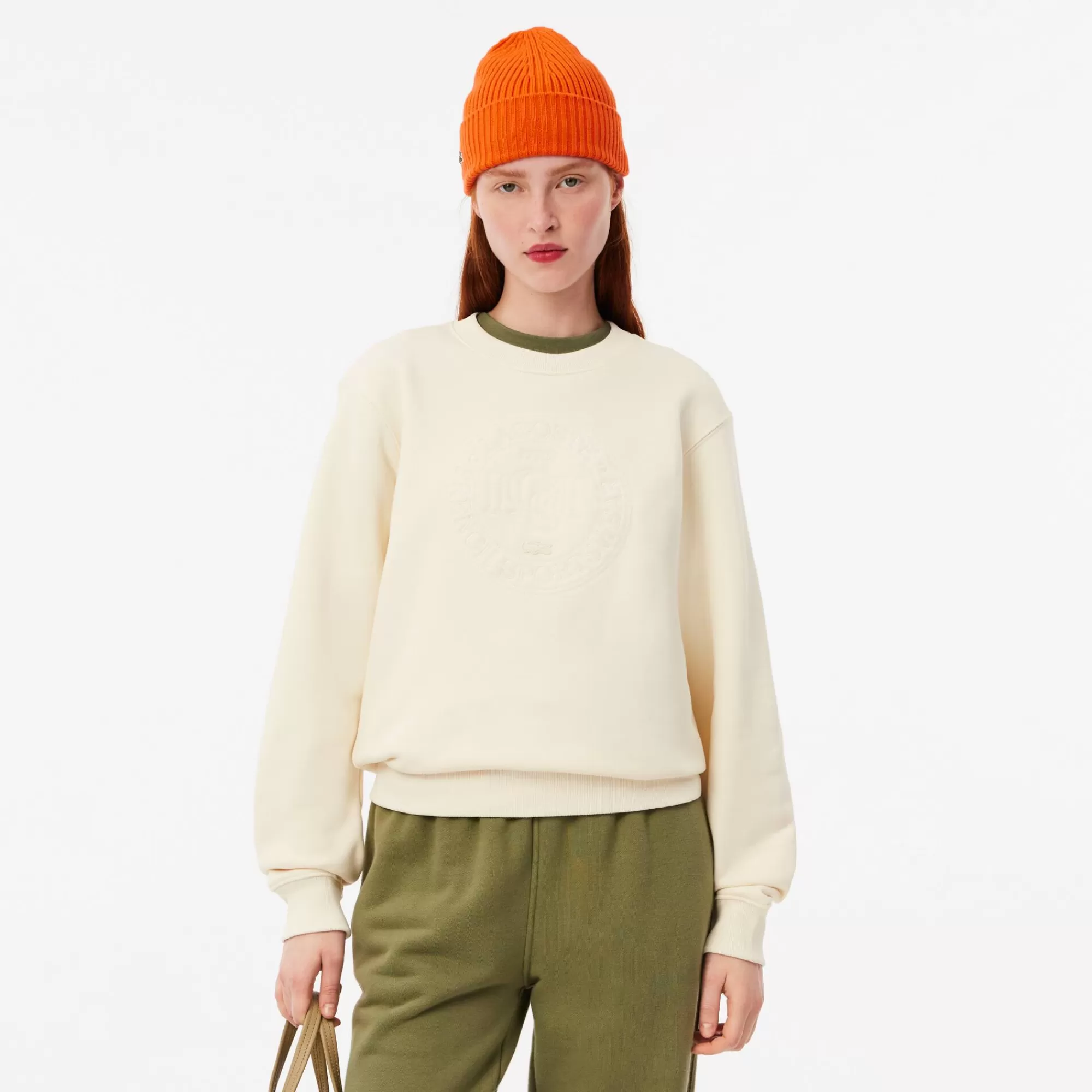 MULHER LACOSTE Sweatshirts^Sweatshirt de Felpa Bordada