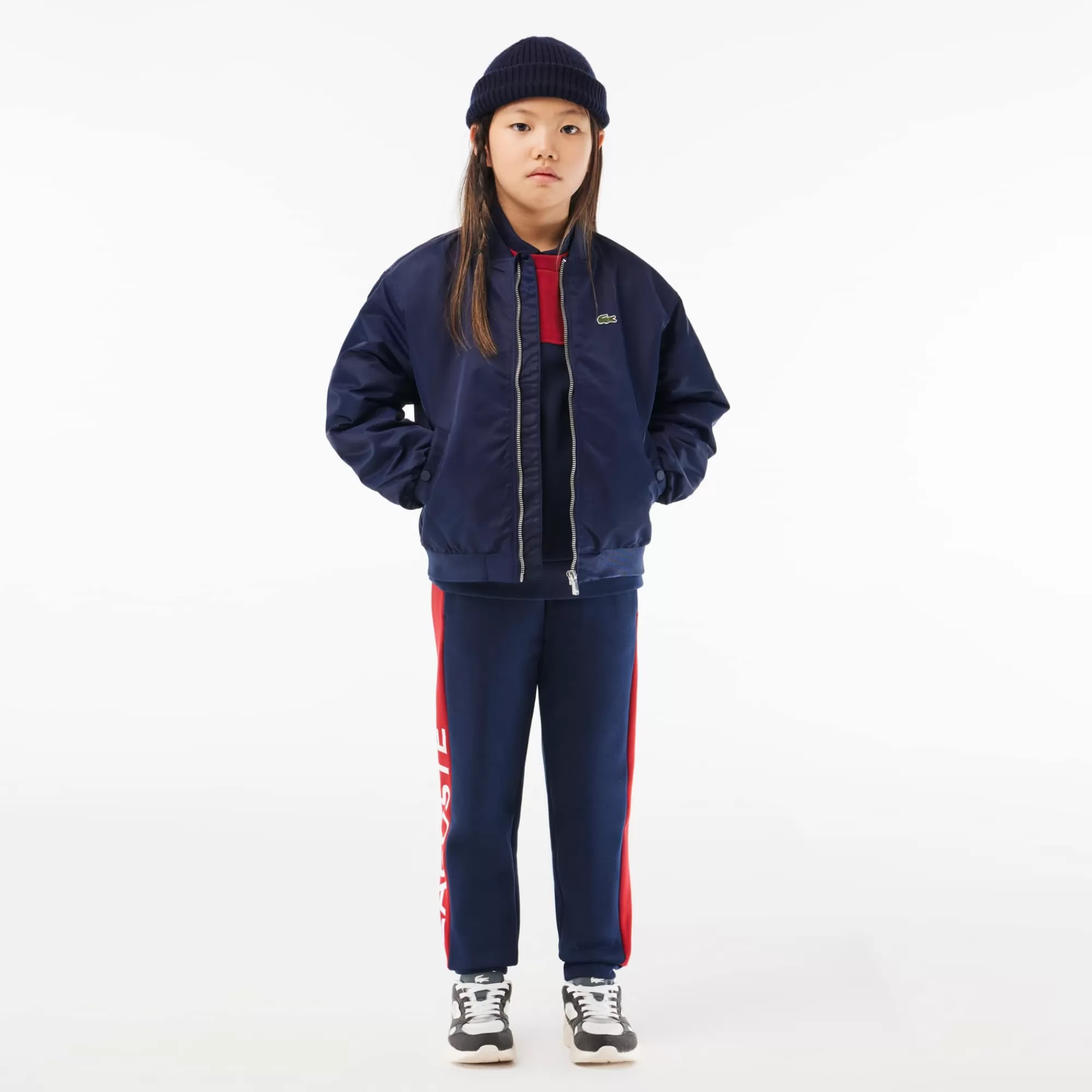Crianças LACOSTE Moda Menina | Moda Menino^Sweatshirt de Felpa Colorblock com Decote Redondo