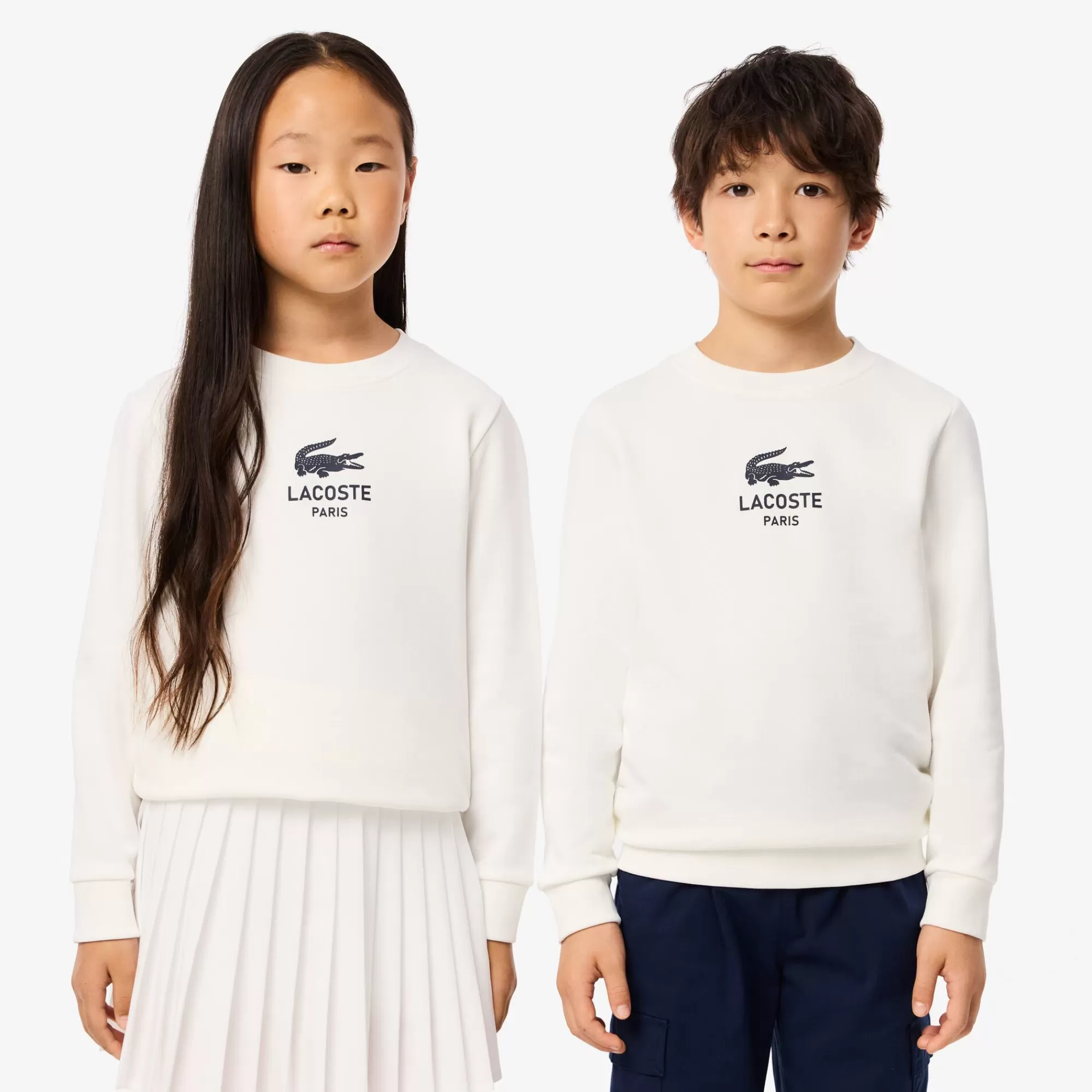 Crianças LACOSTE Moda Menina | Moda Menino^Sweatshirt de Felpa com Estampado de Assinatura