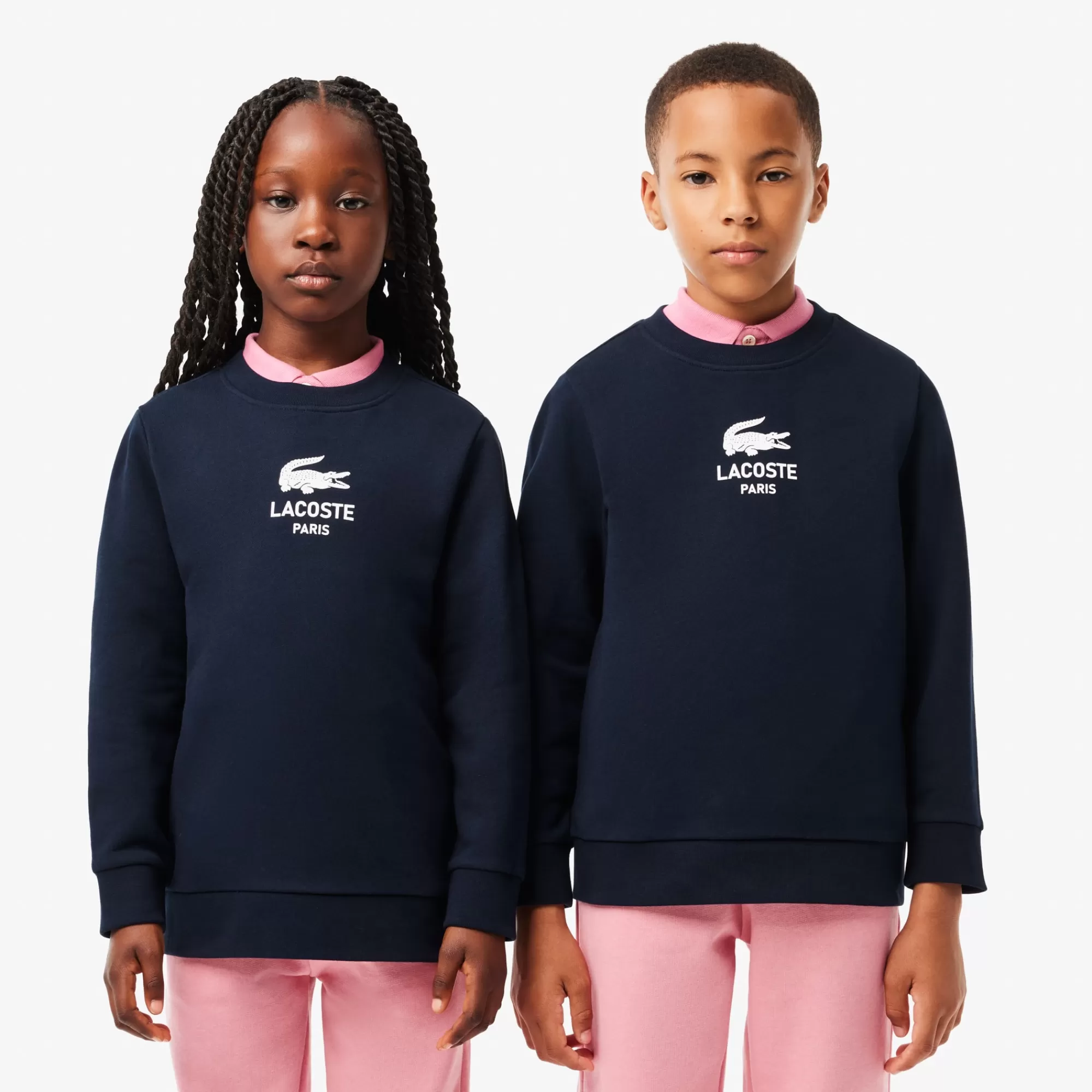 Crianças LACOSTE Moda Menina | Moda Menino^Sweatshirt de Felpa com Estampado de Assinatura