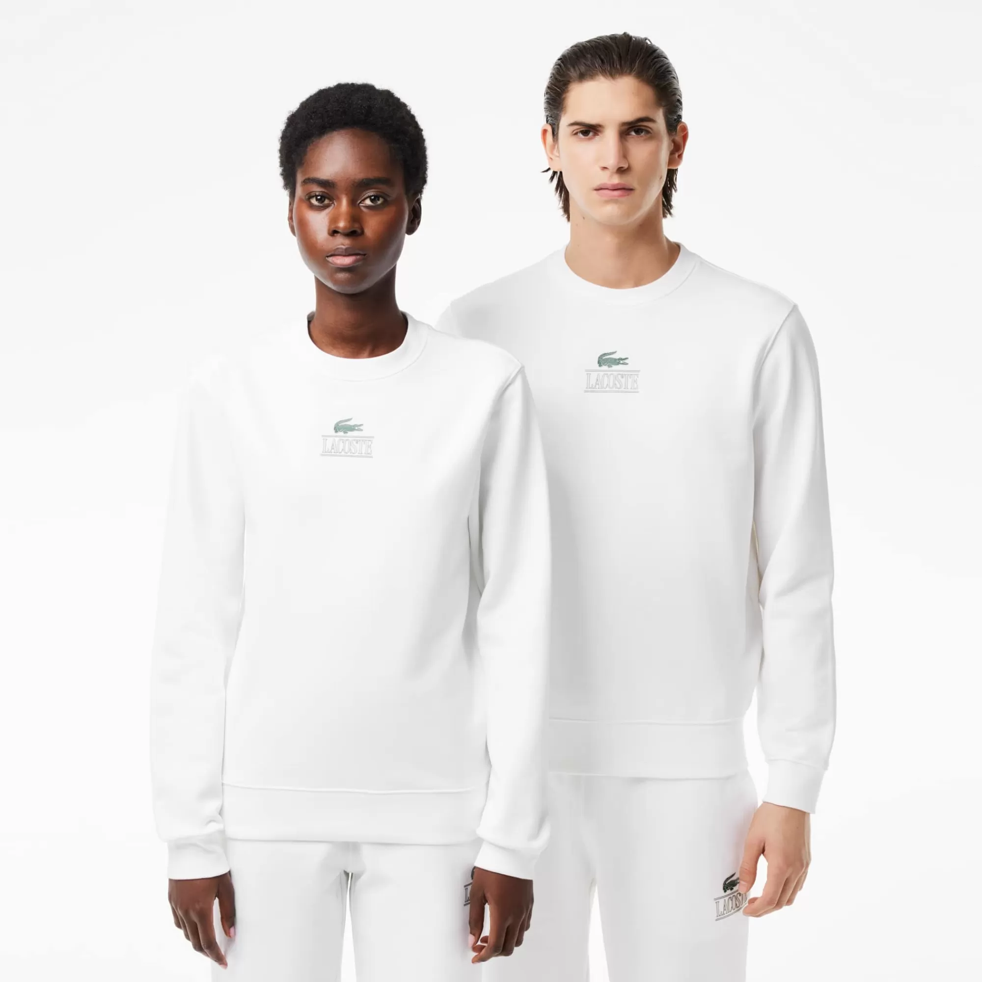 MULHER LACOSTE Sweatshirts | Sweatshirt^Sweatshirt de Felpa com Estampado de Assinatura