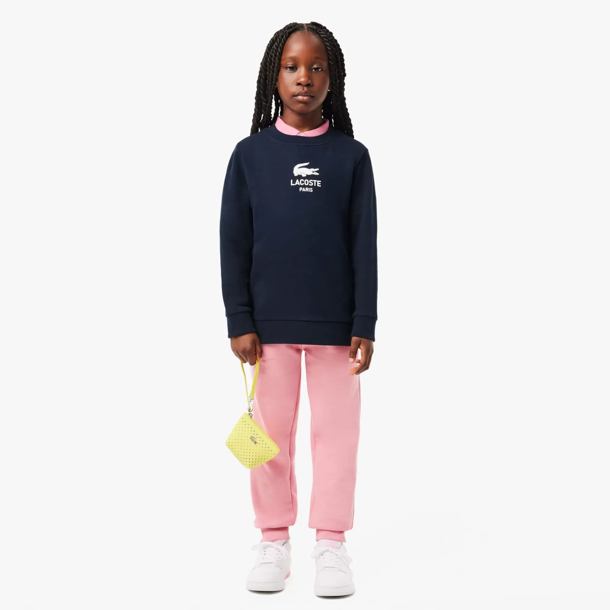 Crianças LACOSTE Moda Menina | Moda Menino^Sweatshirt de Felpa com Estampado de Assinatura