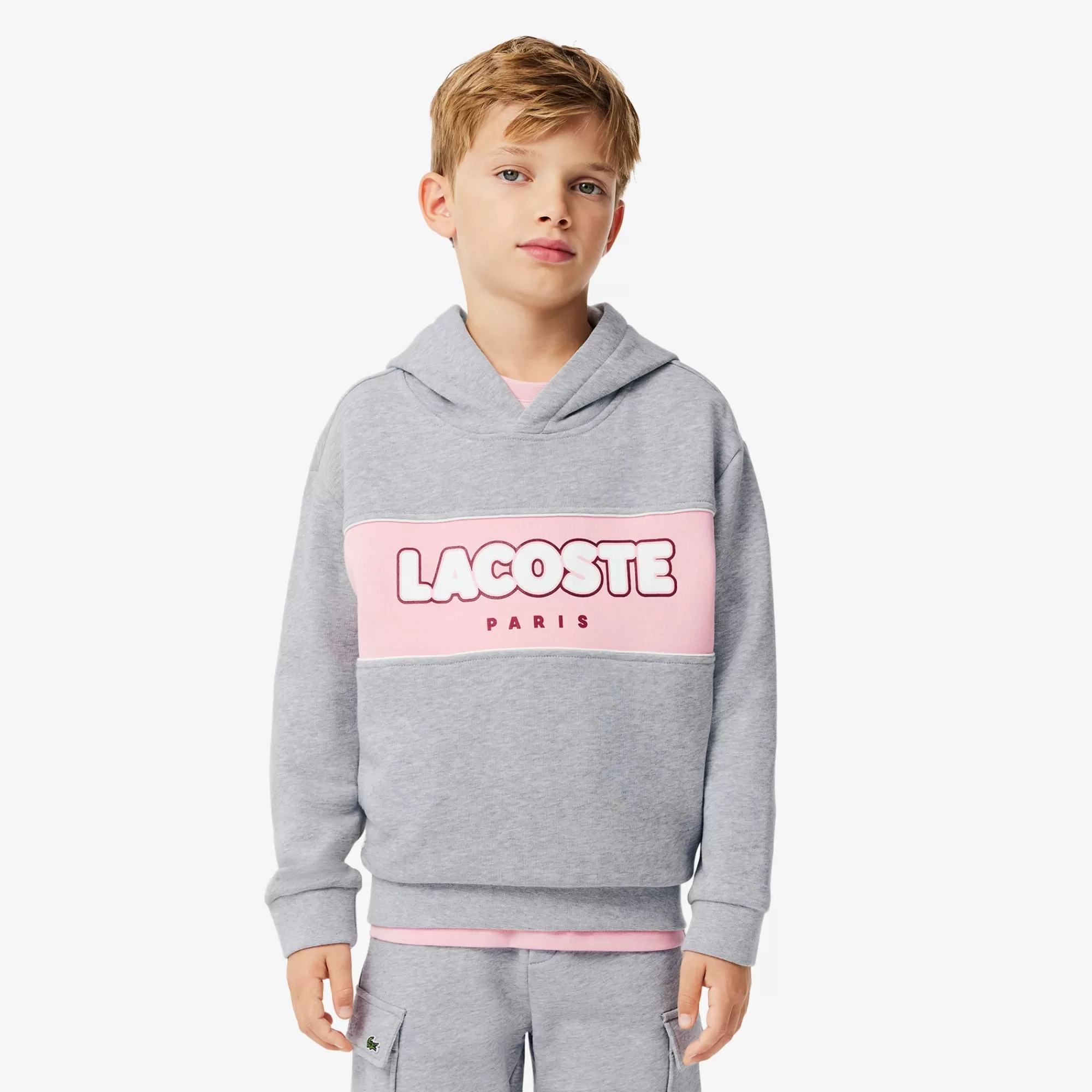 Crianças LACOSTE Moda Menino | Moda Menino^Sweatshirt de Felpa com Estampado em Contraste