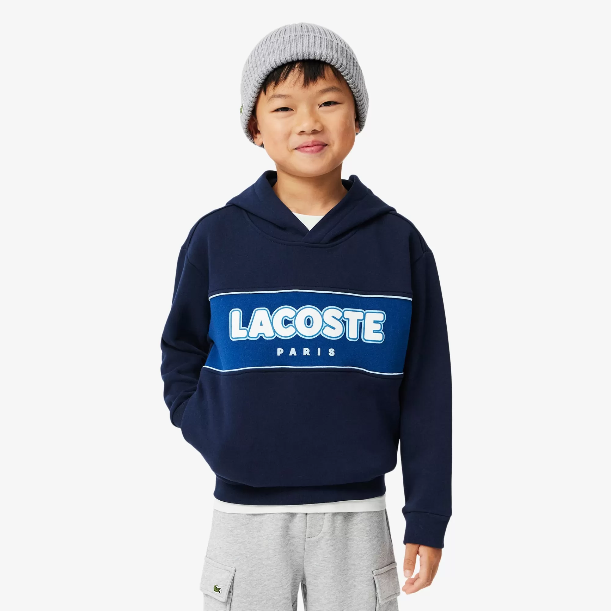 Crianças LACOSTE Moda Menino | Moda Menino^Sweatshirt de Felpa com Estampado em Contraste