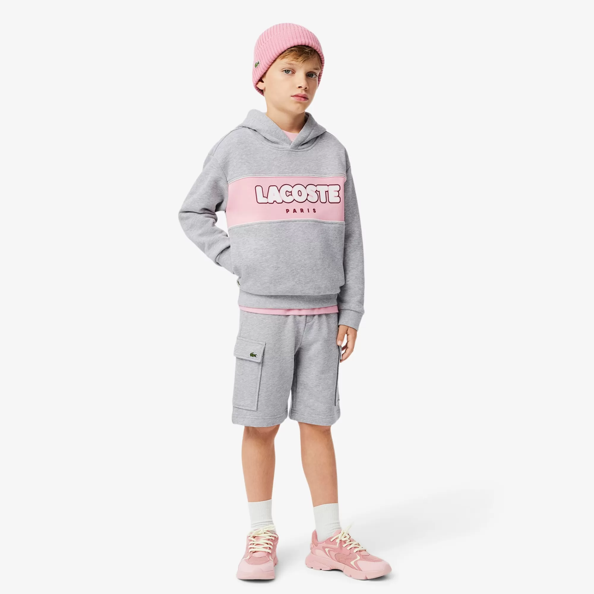 Crianças LACOSTE Moda Menino | Moda Menino^Sweatshirt de Felpa com Estampado em Contraste