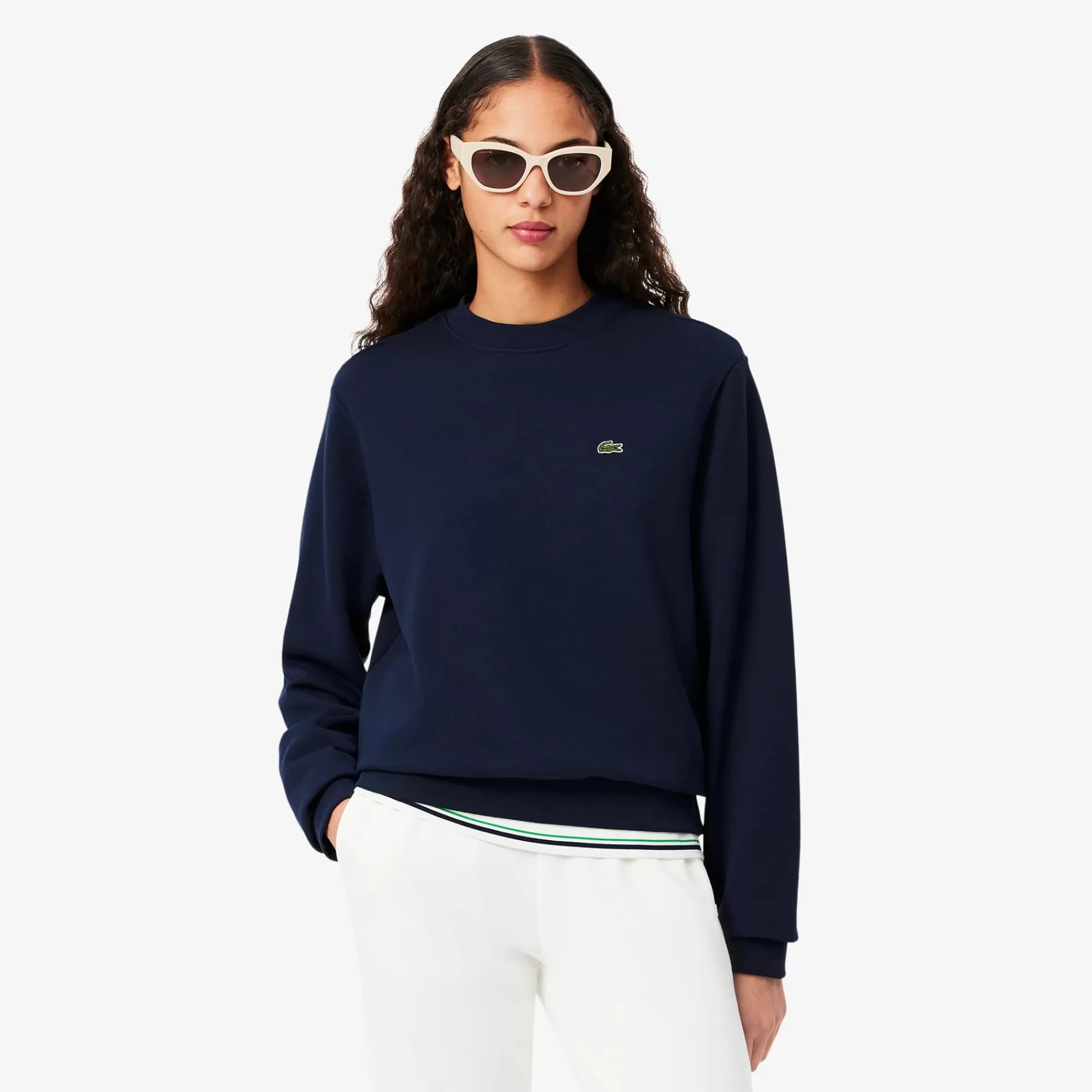 MULHER LACOSTE Sweatshirts^Sweatshirt de Felpa com Gola Redonda Relaxed Fit