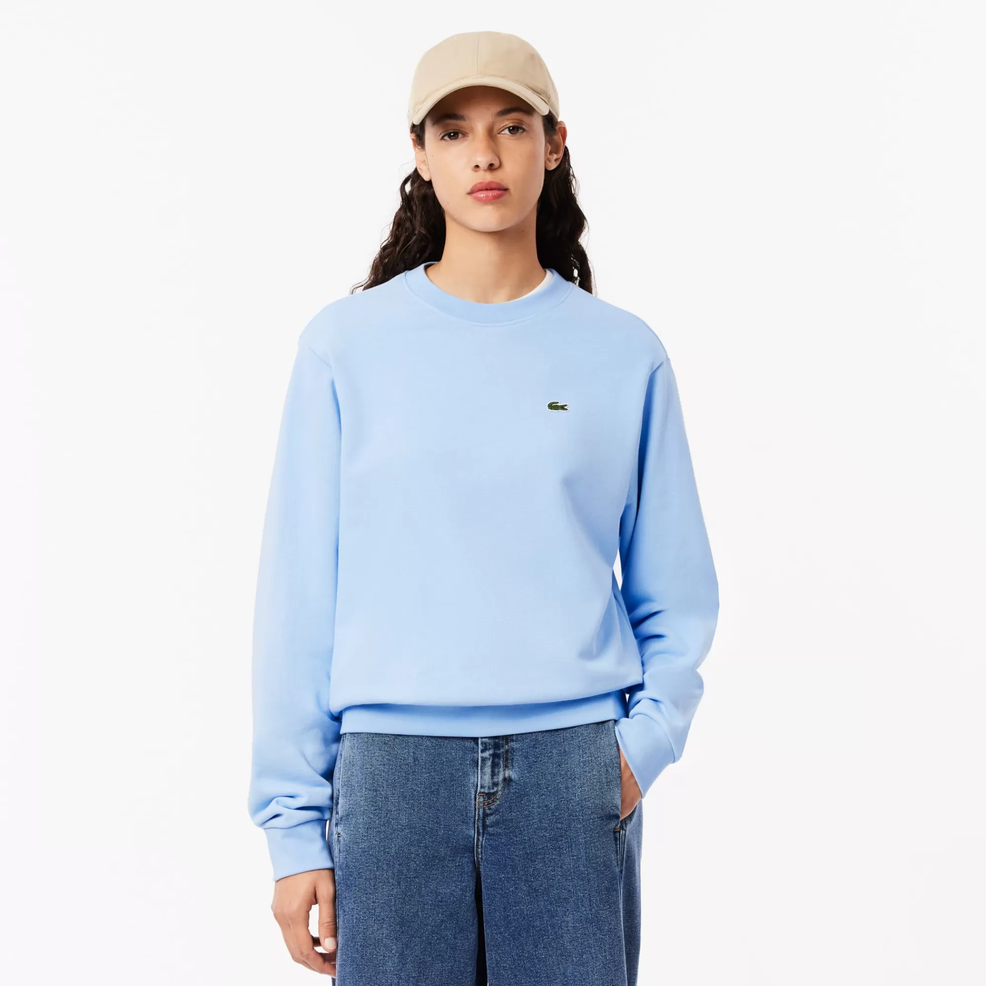 MULHER LACOSTE Sweatshirts^Sweatshirt de Felpa com Gola Redonda Relaxed Fit