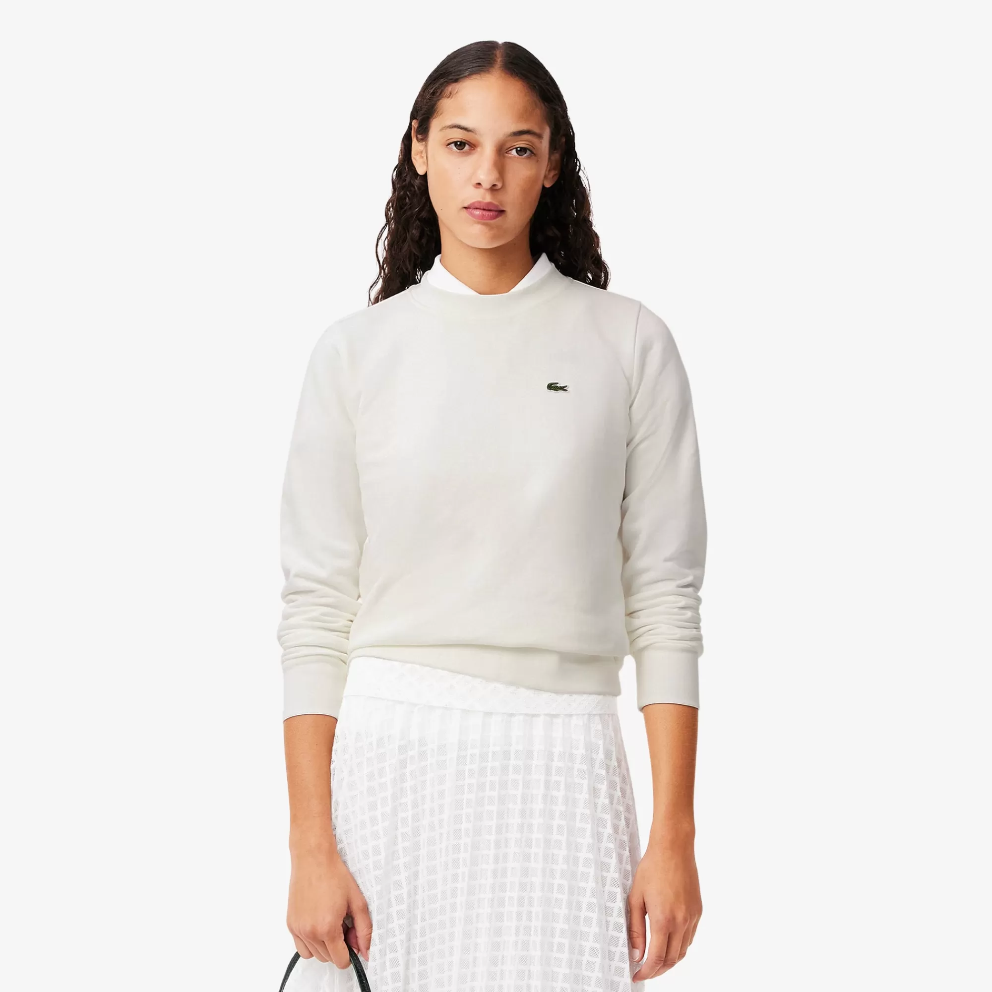 MULHER LACOSTE Fatos De Treino | Sweatshirts^Sweatshirt de Felpa com Gola Redonda Relaxed Fit