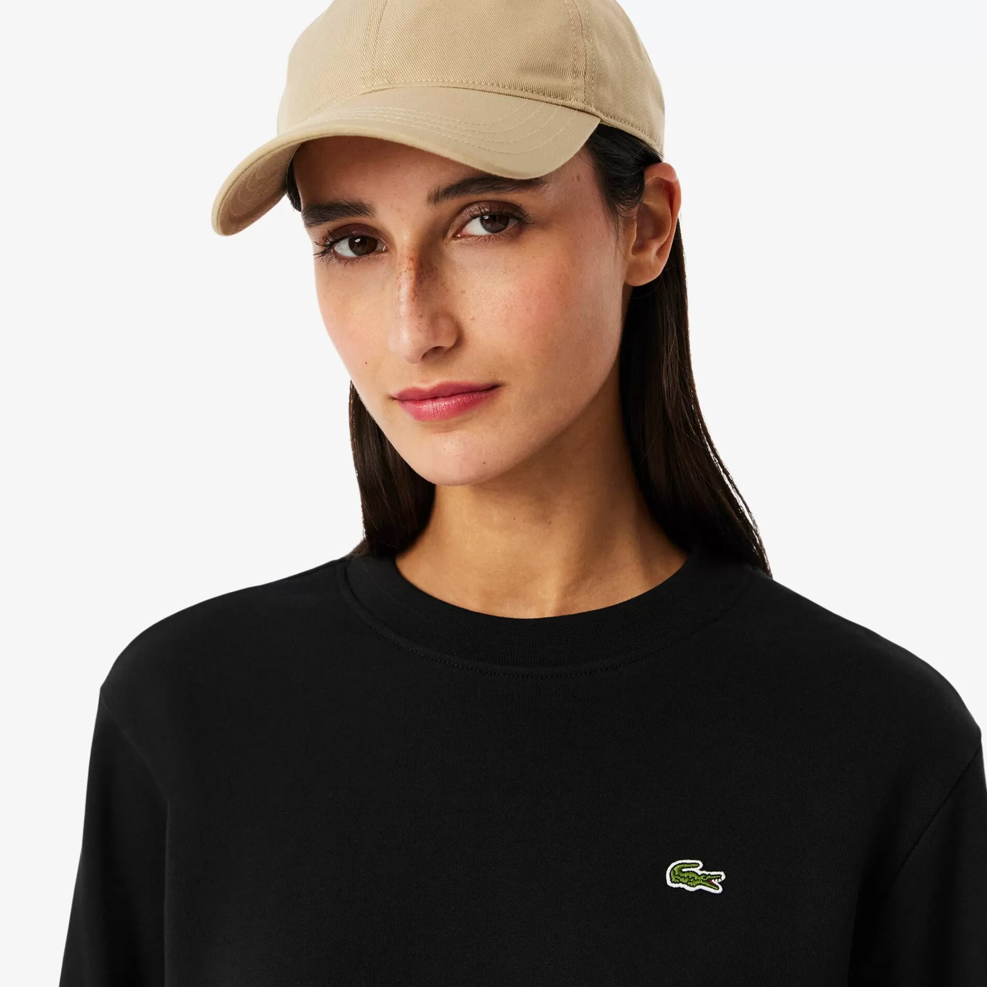 MULHER LACOSTE Sweatshirts^Sweatshirt de Felpa com Gola Redonda Relaxed Fit