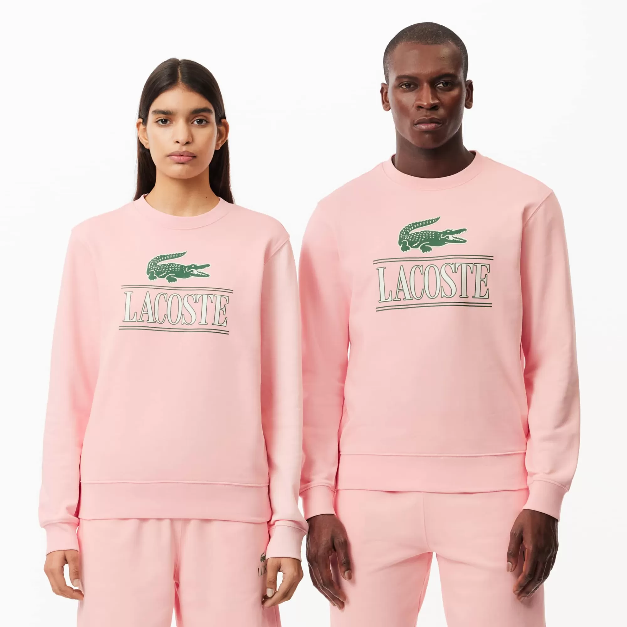 MULHER LACOSTE Sweatshirts | Fatos De Treino^Sweatshirt de Felpa Estampada com Gola Redonda