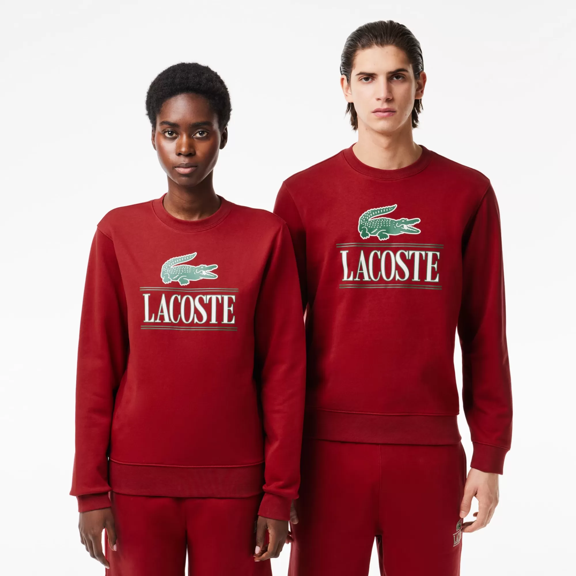 MULHER LACOSTE Sweatshirts | Sweatshirt^Sweatshirt de Felpa Estampada com Gola Redonda