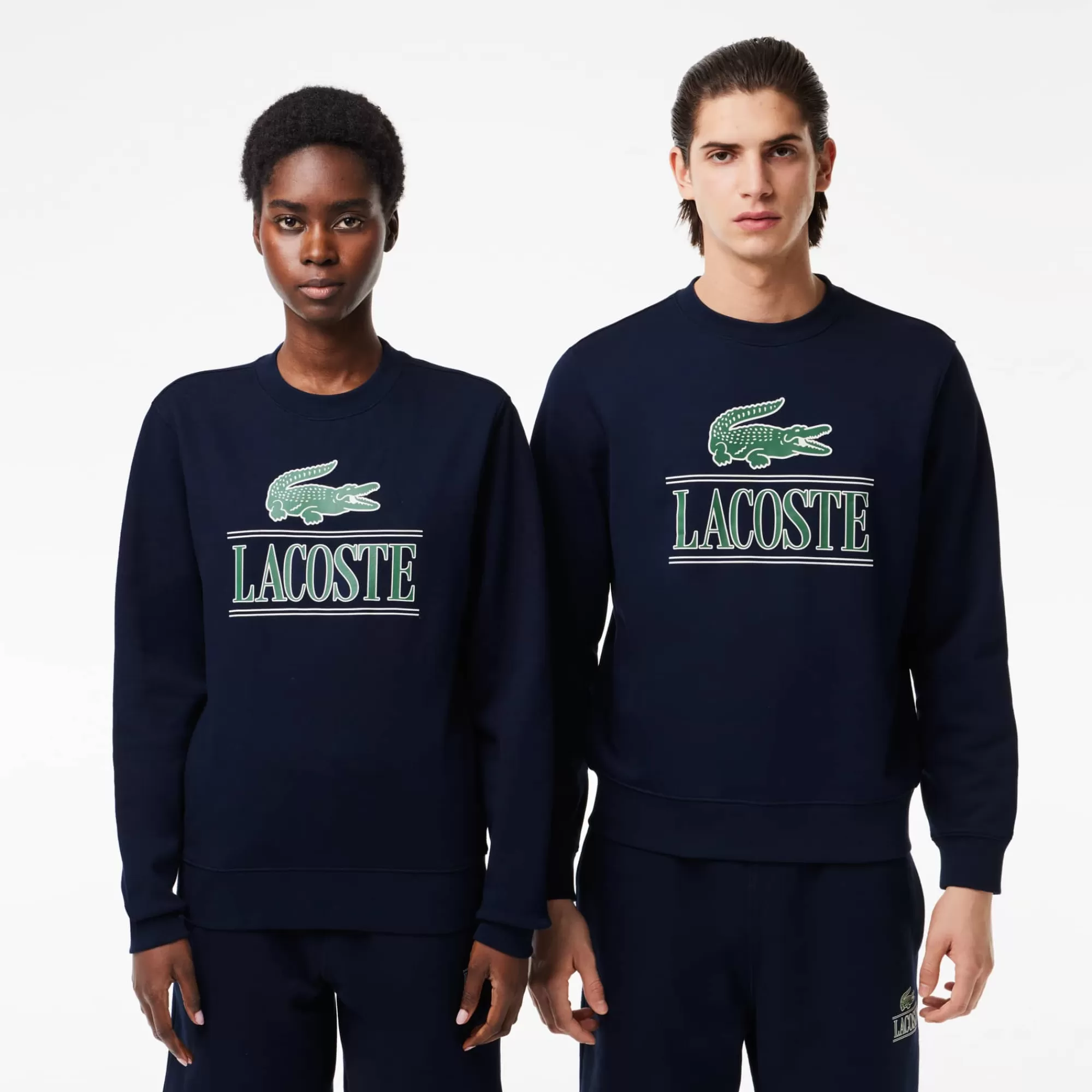 MULHER LACOSTE Sweatshirts | Sweatshirt^Sweatshirt de Felpa Estampada com Gola Redonda