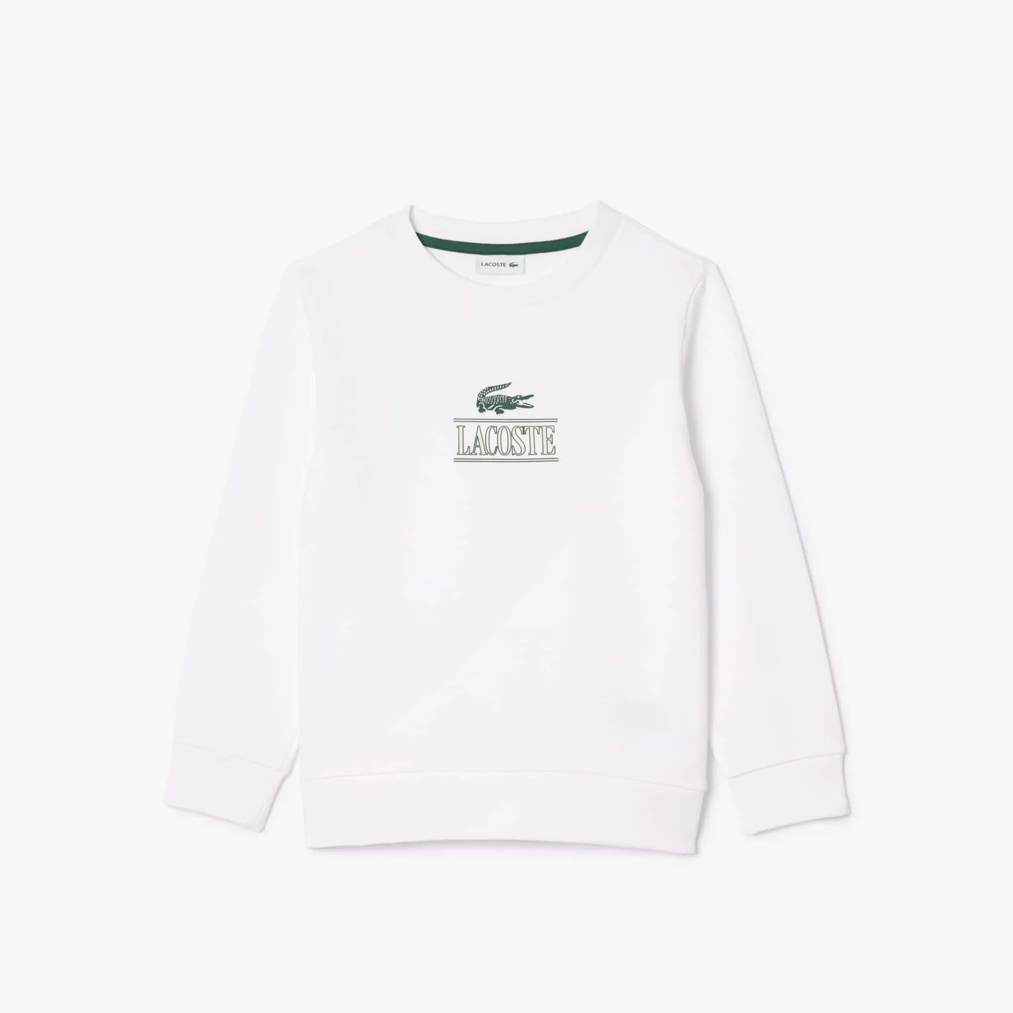 Crianças LACOSTE Moda Menina | Moda Menino^Sweatshirt de Felpa Estampada com Gola Redonda