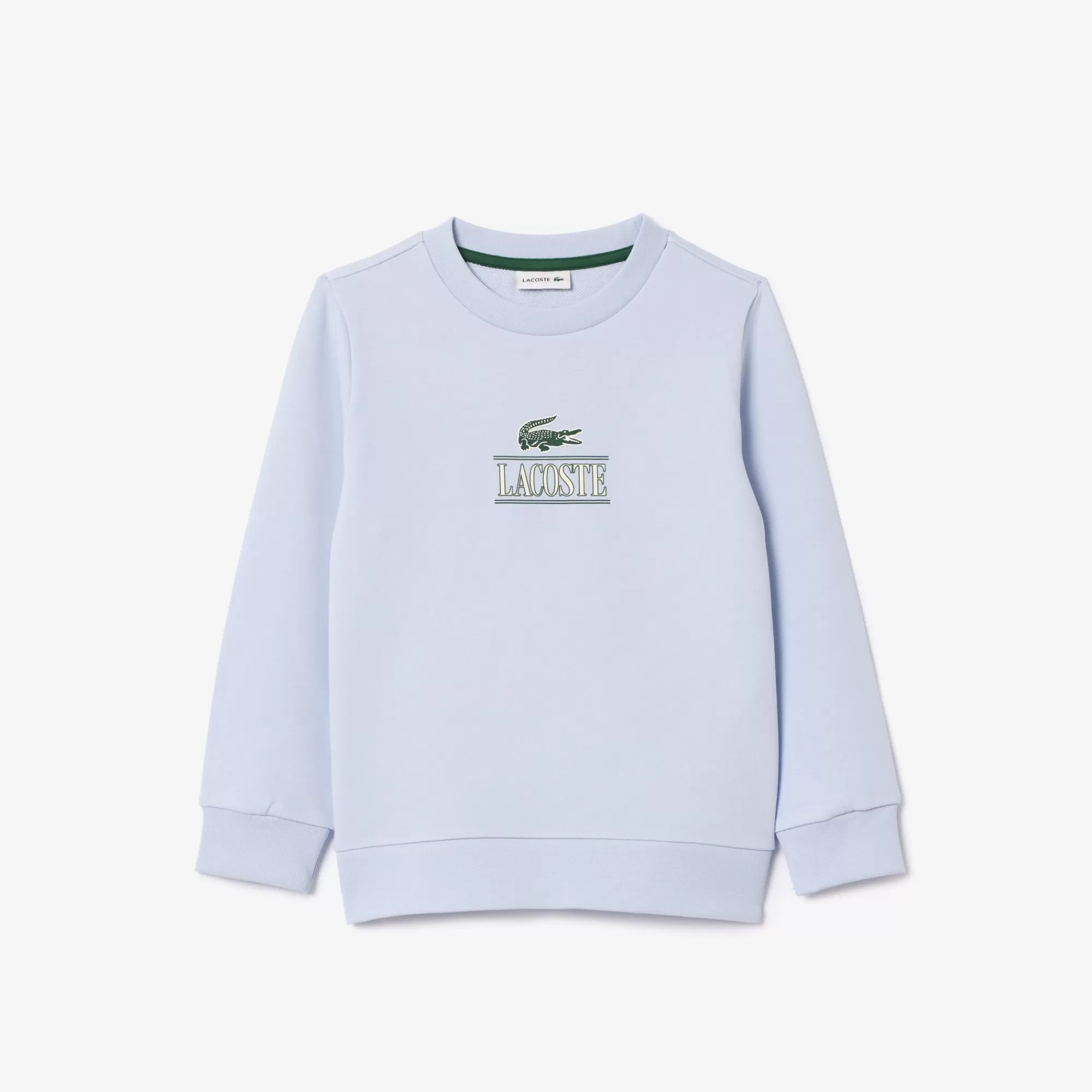 Crianças LACOSTE Moda Menina | Moda Menino^Sweatshirt de Felpa Estampada com Gola Redonda