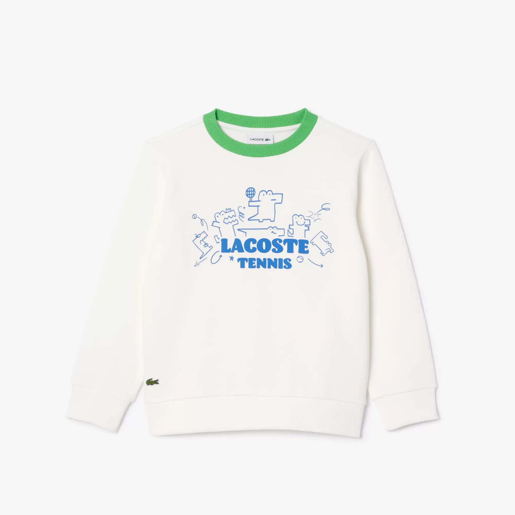 Crianças LACOSTE Moda Menina | Moda Menino^Sweatshirt de Felpa Estampada com Gola Redonda