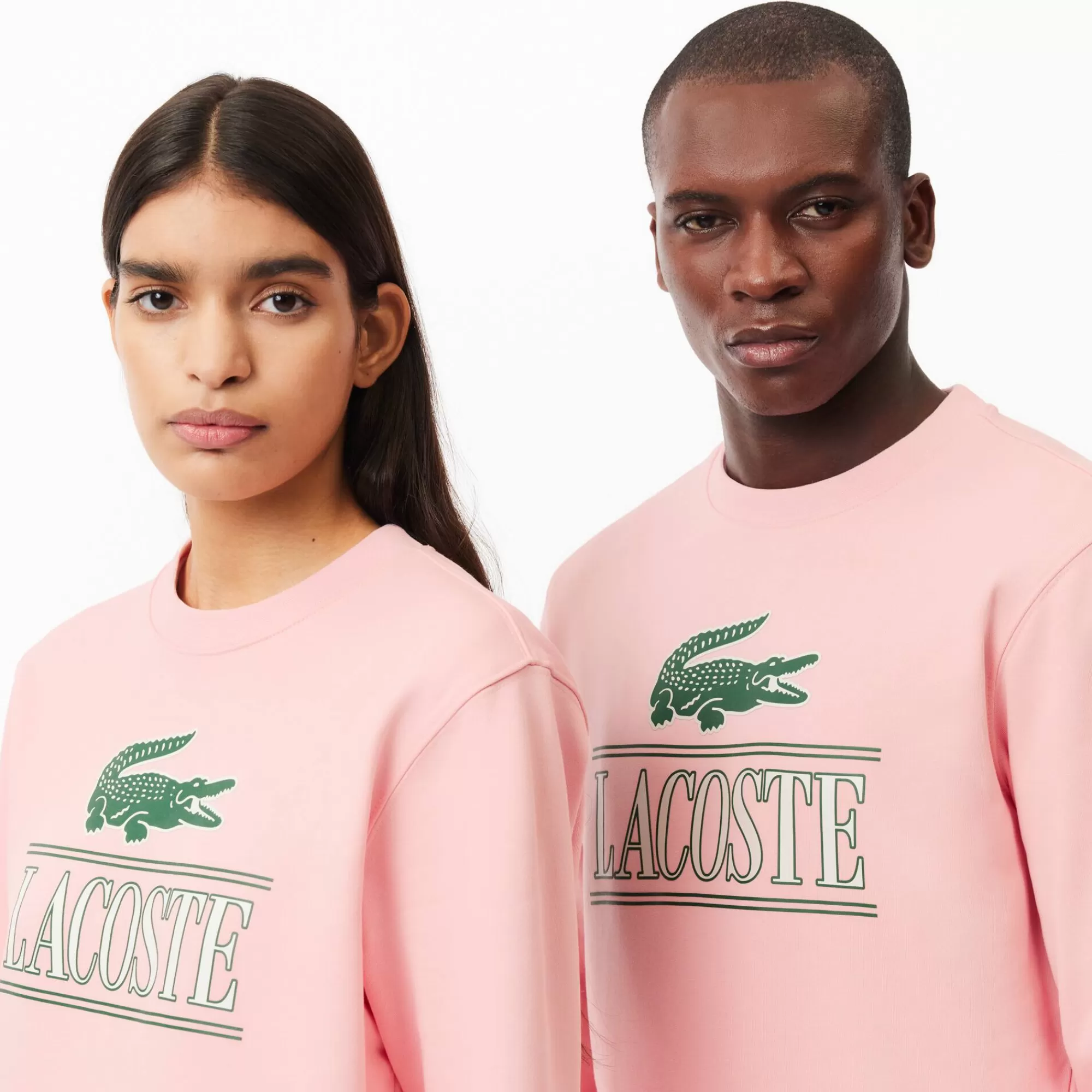 MULHER LACOSTE Sweatshirts | Fatos De Treino^Sweatshirt de Felpa Estampada com Gola Redonda