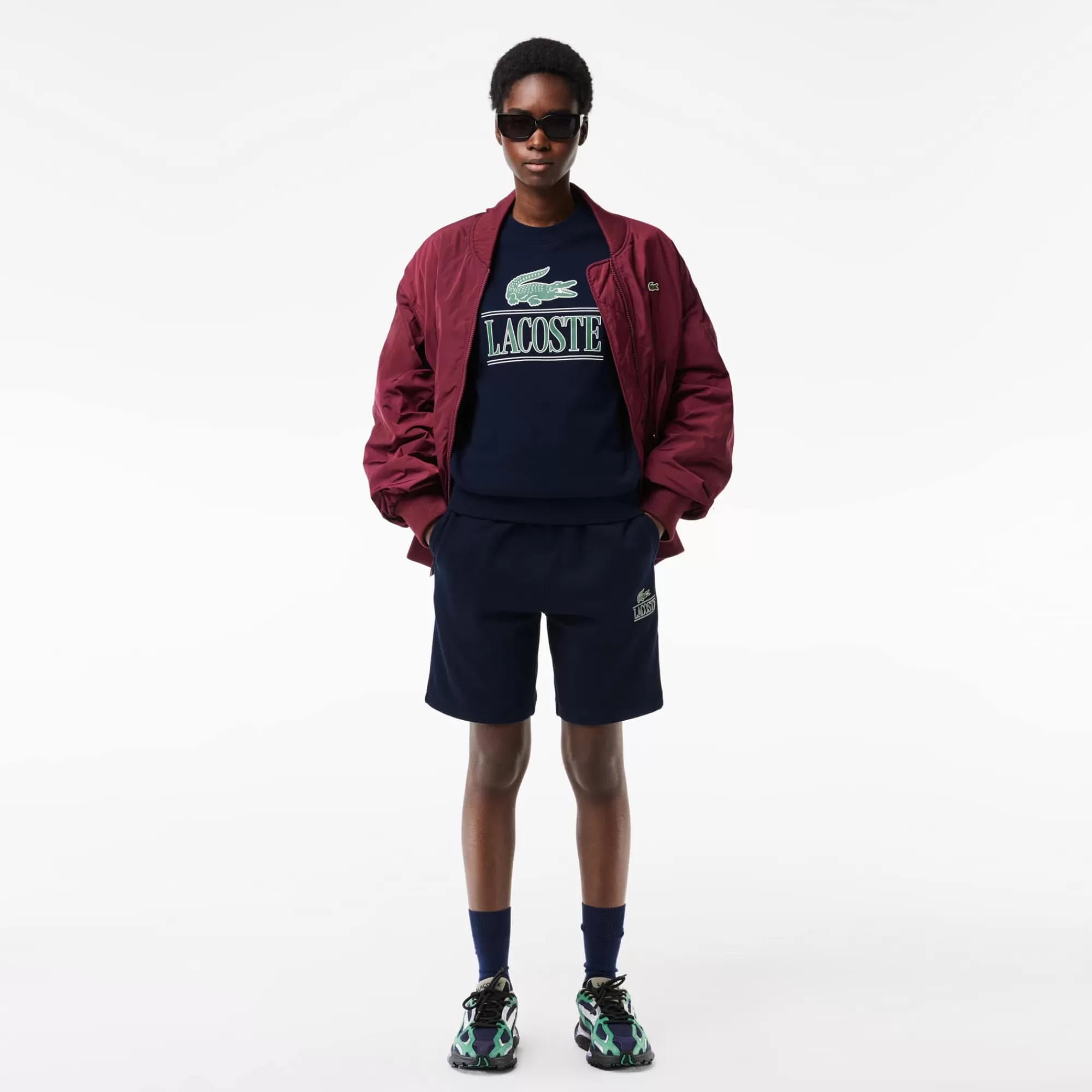 MULHER LACOSTE Sweatshirts | Sweatshirt^Sweatshirt de Felpa Estampada com Gola Redonda