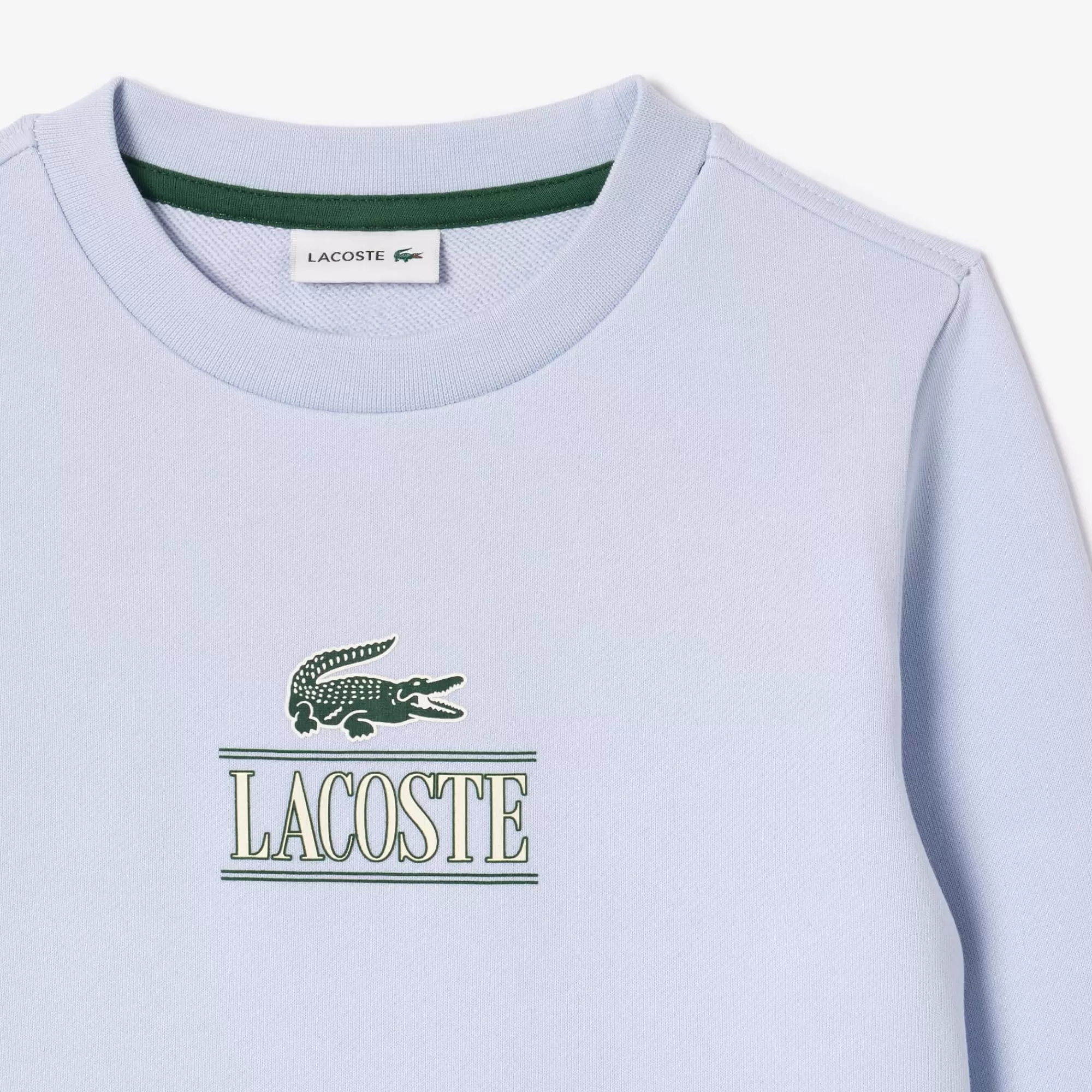 Crianças LACOSTE Moda Menina | Moda Menino^Sweatshirt de Felpa Estampada com Gola Redonda