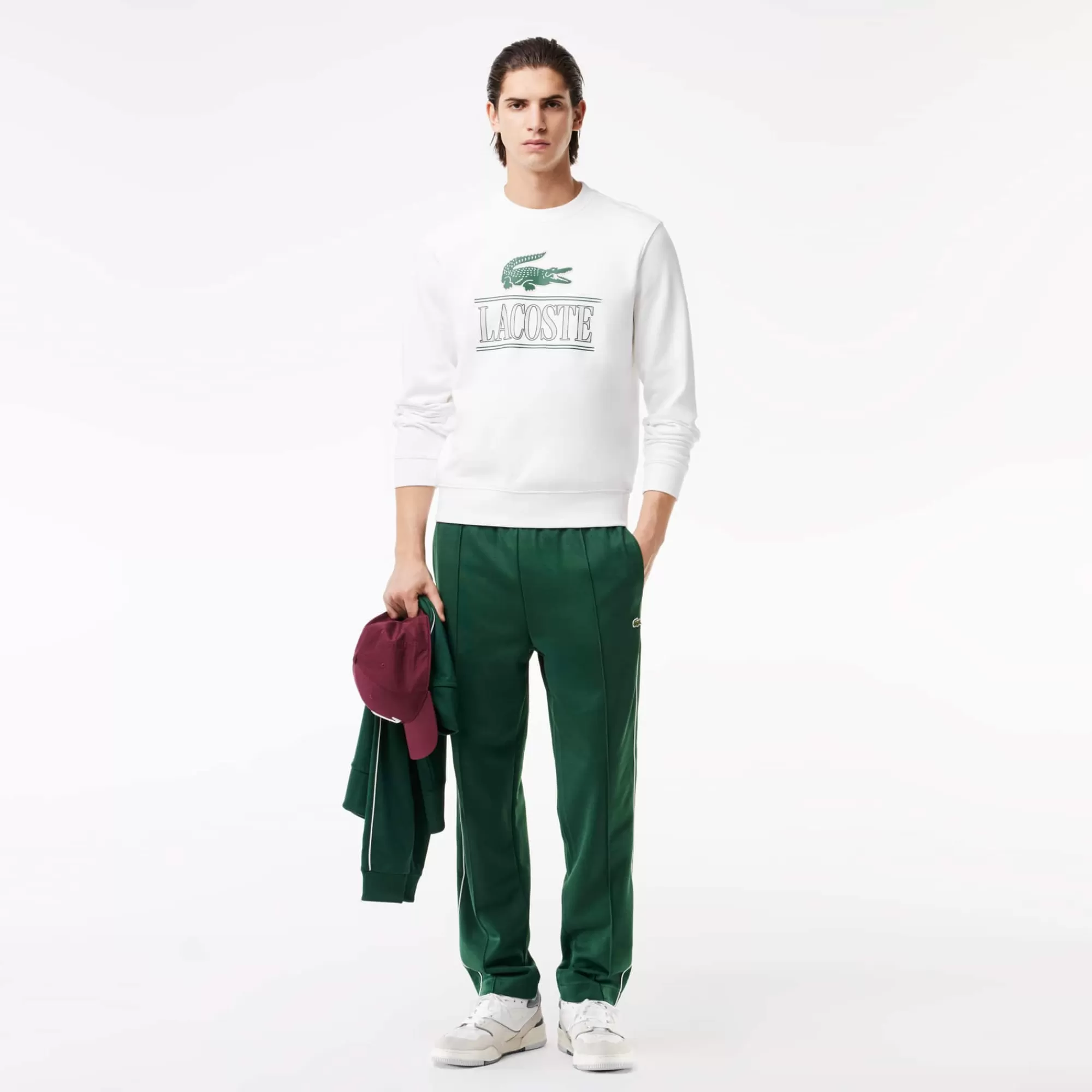 MULHER LACOSTE Sweatshirts | Sweatshirt^Sweatshirt de Felpa Estampada com Gola Redonda