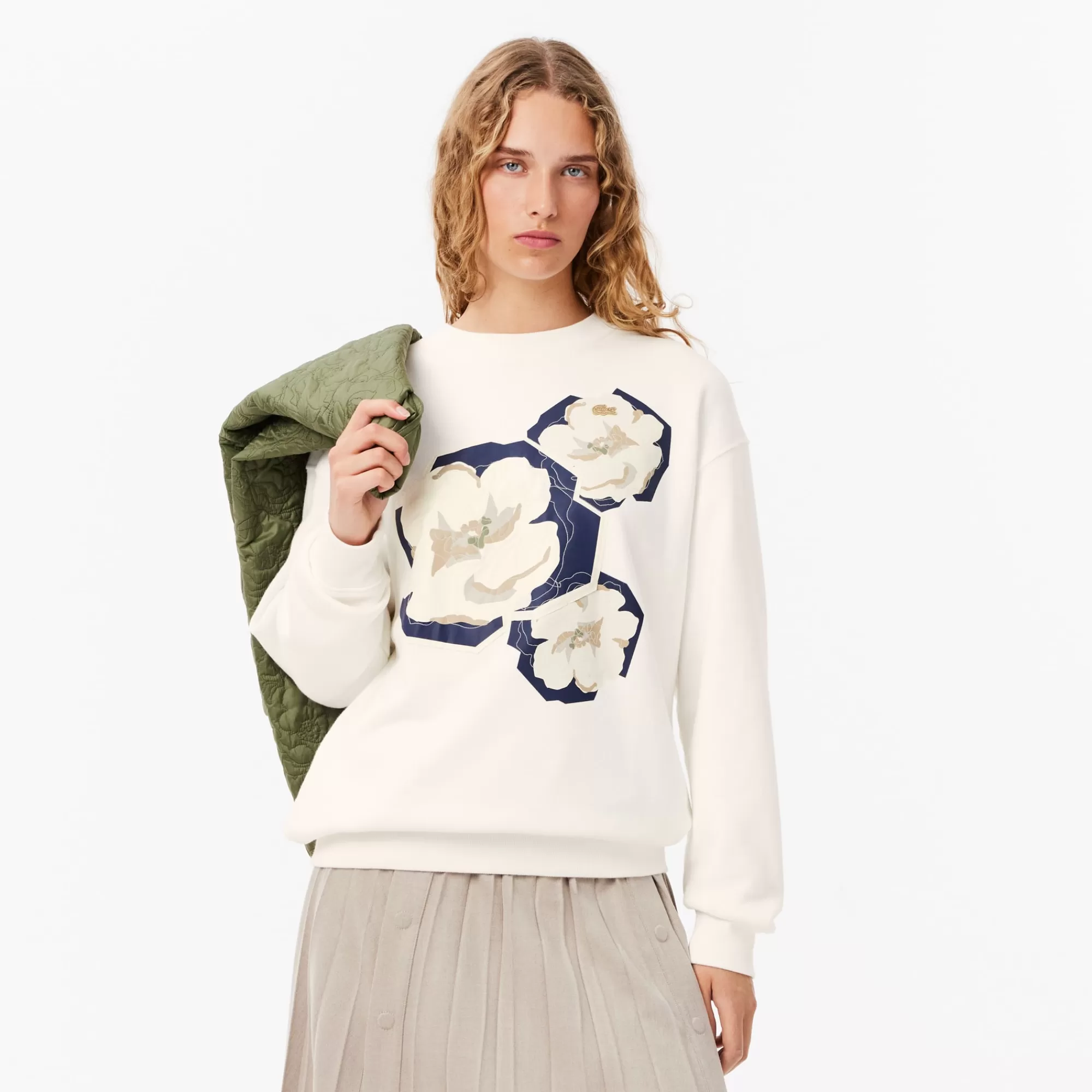 MULHER LACOSTE Sweatshirts^Sweatshirt de Felpa Estampada Oversize