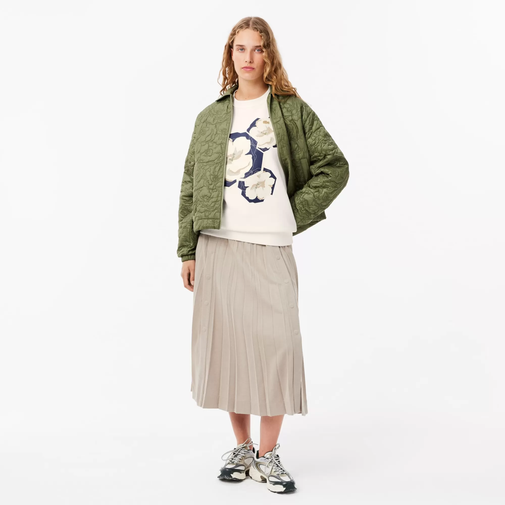 MULHER LACOSTE Sweatshirts^Sweatshirt de Felpa Estampada Oversize