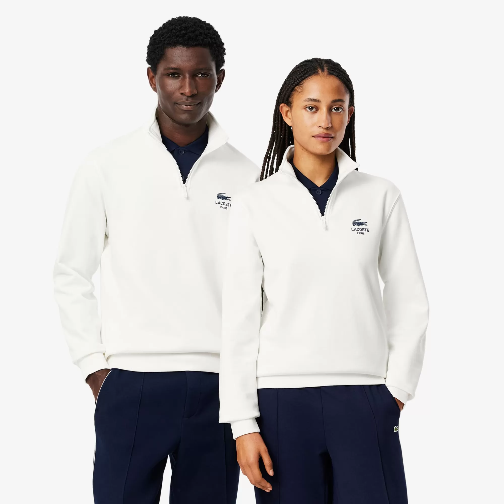 MULHER LACOSTE Sweatshirts | Sweatshirt^Sweatshirt de Gola Alta com Fecho e Estampada