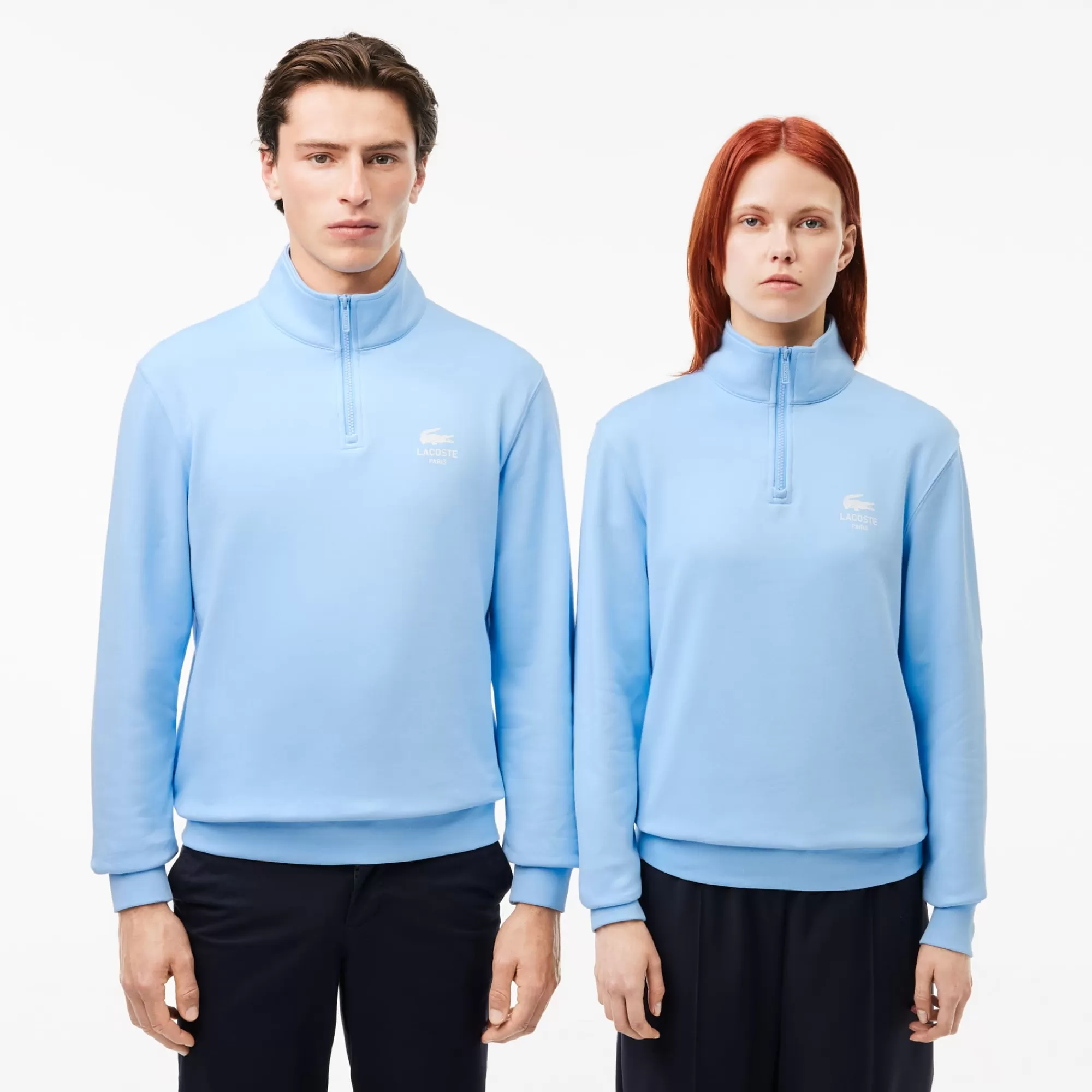 MULHER LACOSTE Sweatshirts | Sweatshirt^Sweatshirt de Gola Alta com Fecho e Estampada