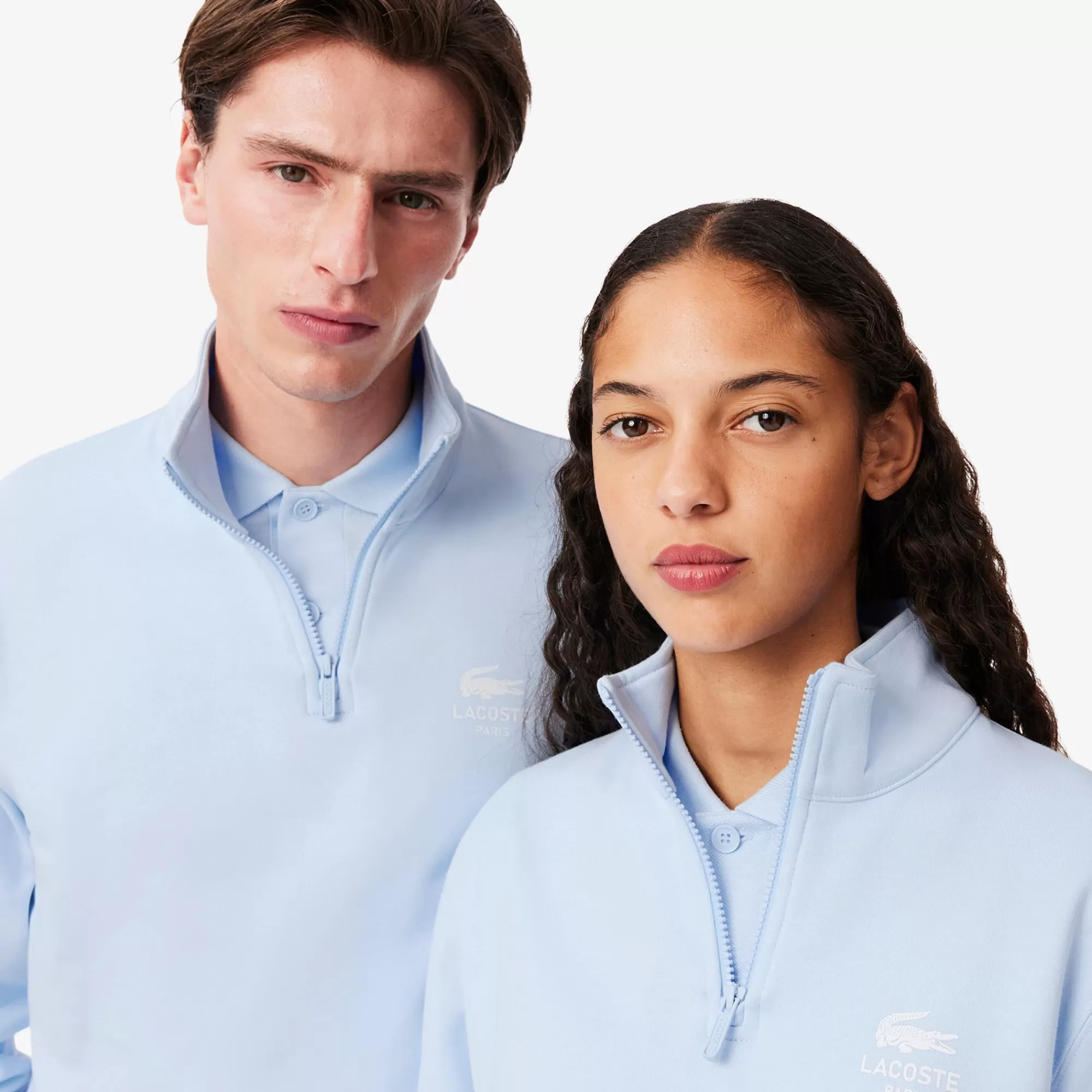 MULHER LACOSTE Sweatshirts | Sweatshirt^Sweatshirt de Gola Alta com Fecho e Estampada