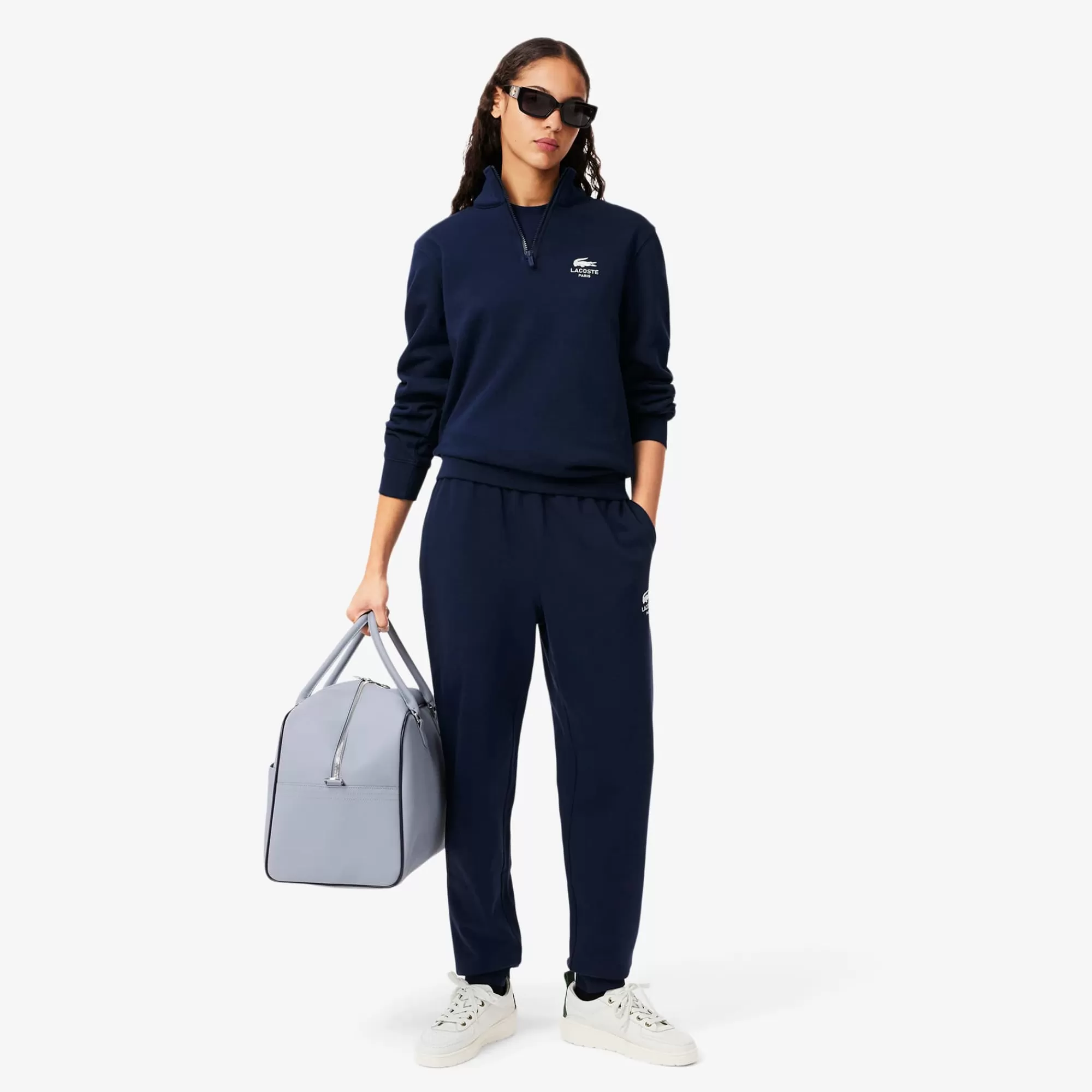 MULHER LACOSTE Sweatshirts | Sweatshirt^Sweatshirt de Gola Alta com Fecho e Estampada