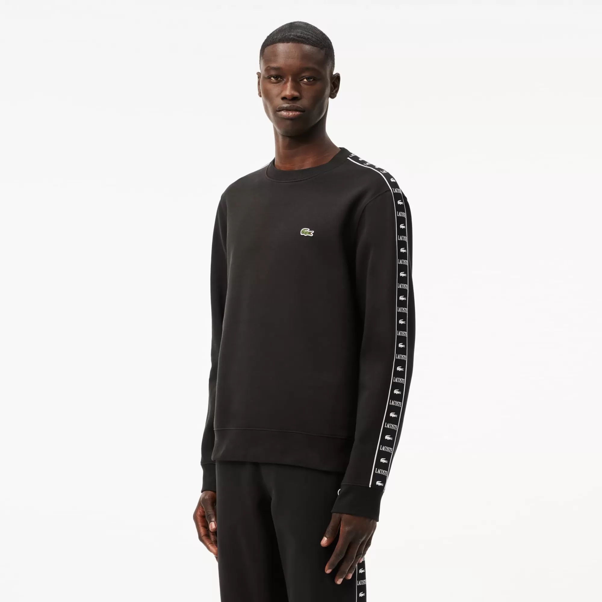 LACOSTE Sweatshirt^Sweatshirt de Gola Redonda com Listras com Logo