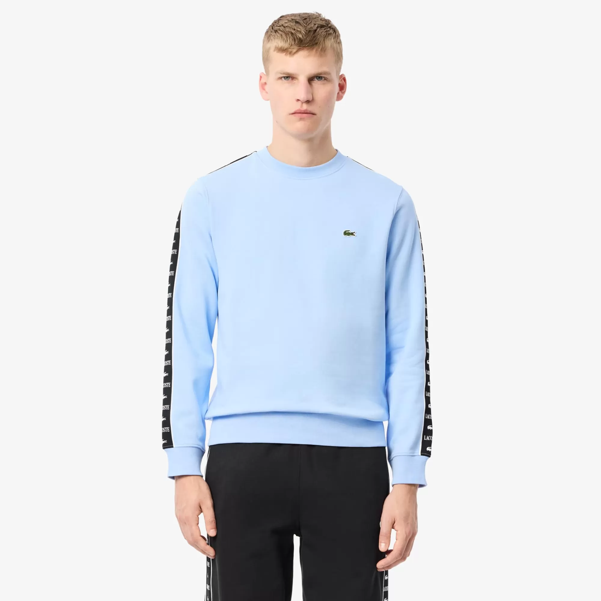 LACOSTE Sweatshirt^Sweatshirt de Gola Redonda com Listras com Logo