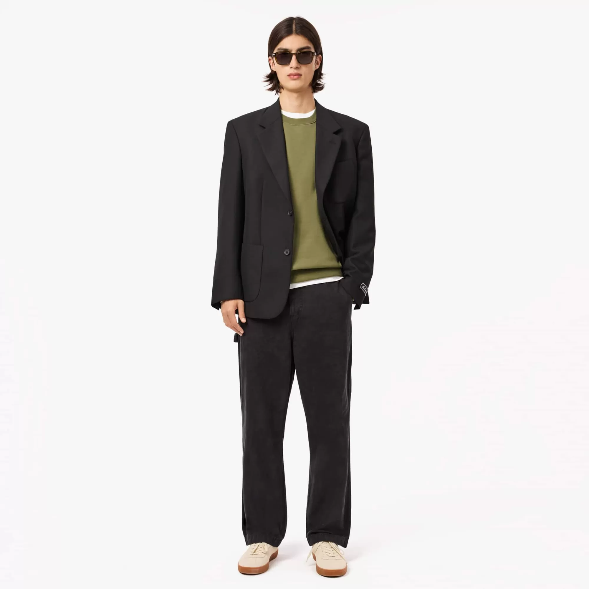 LACOSTE Sweatshirt^Sweatshirt de Gola Redonda com Listras com Logo
