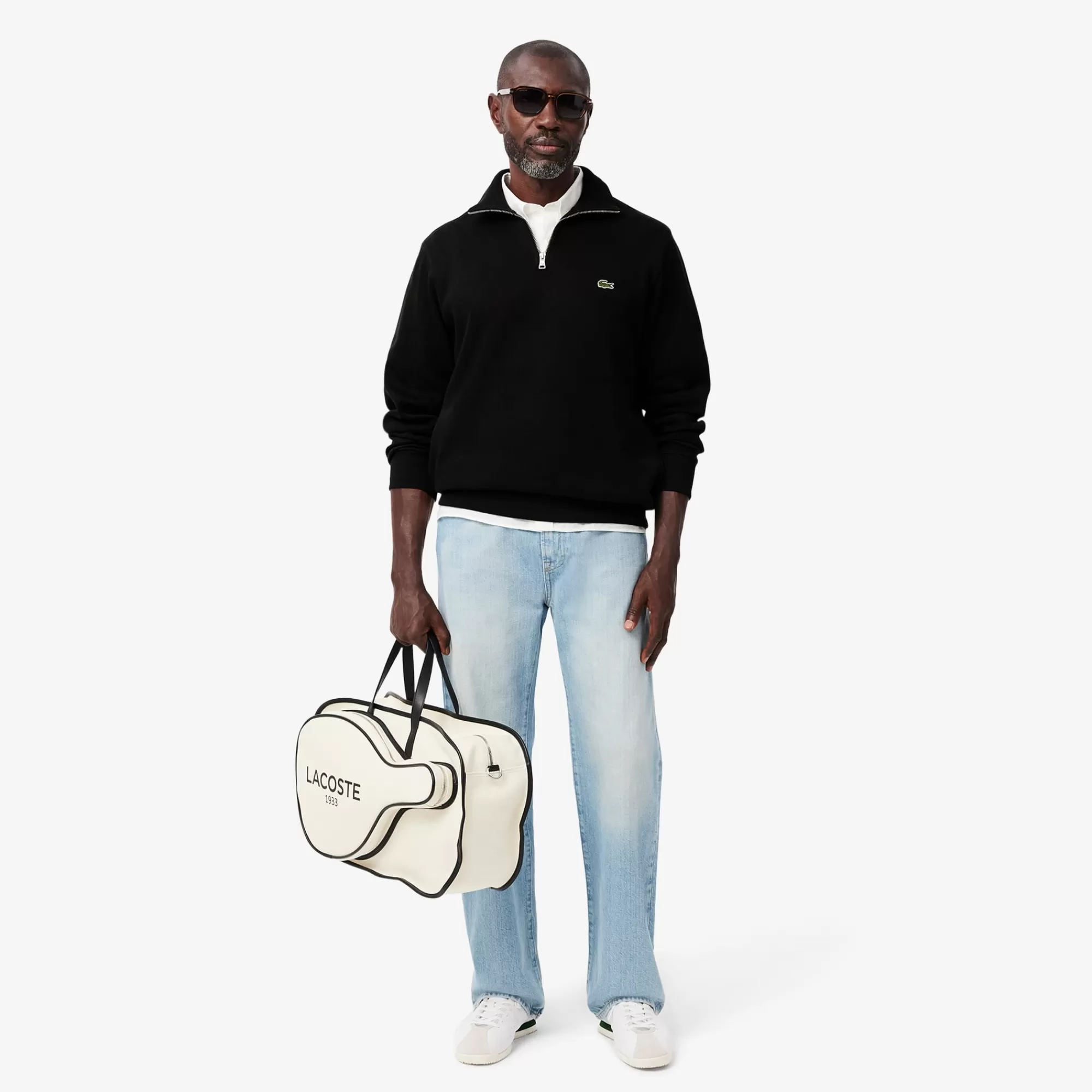 LACOSTE Malhas | Sweatshirt^Sweatshirt em Interlock com Gola Alta e Fecho