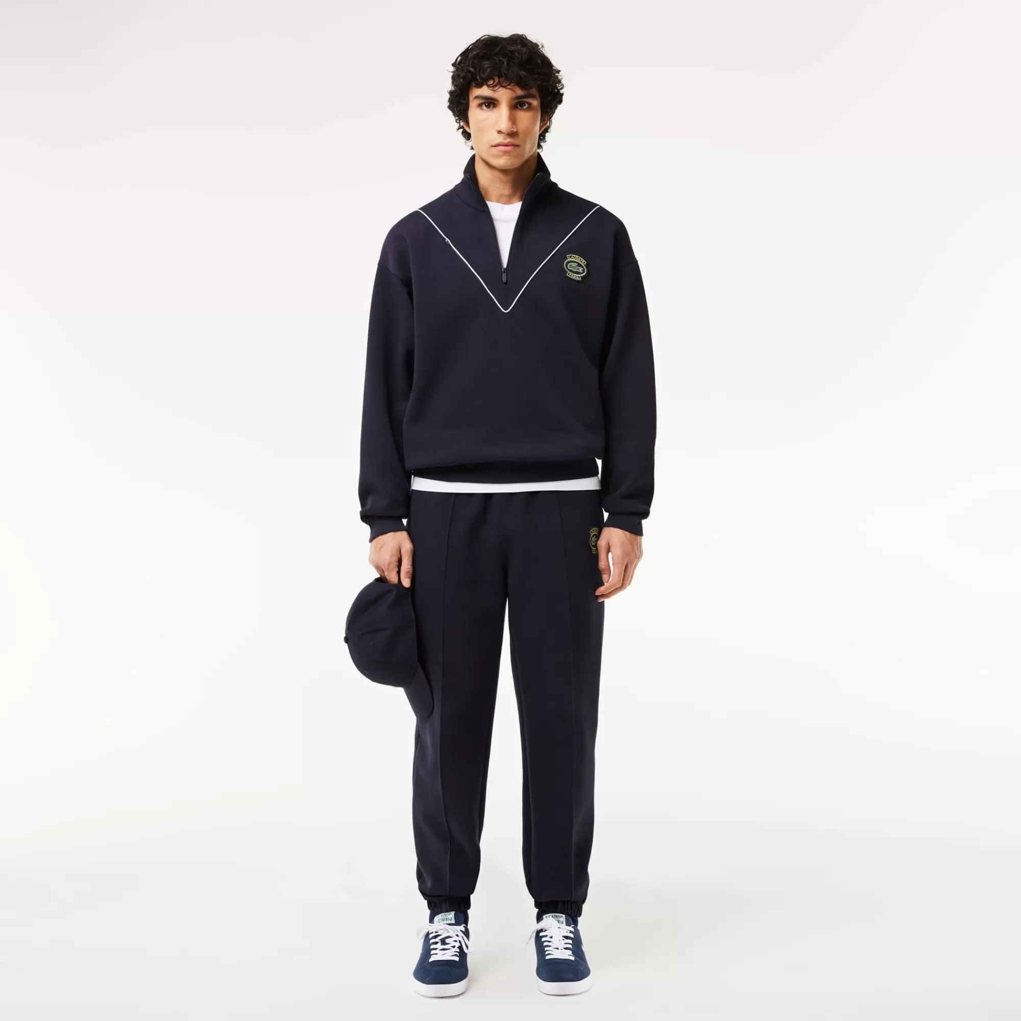 LACOSTE Sweatshirt^Sweatshirt em Piqué com Decote com Fecho Loose Fit